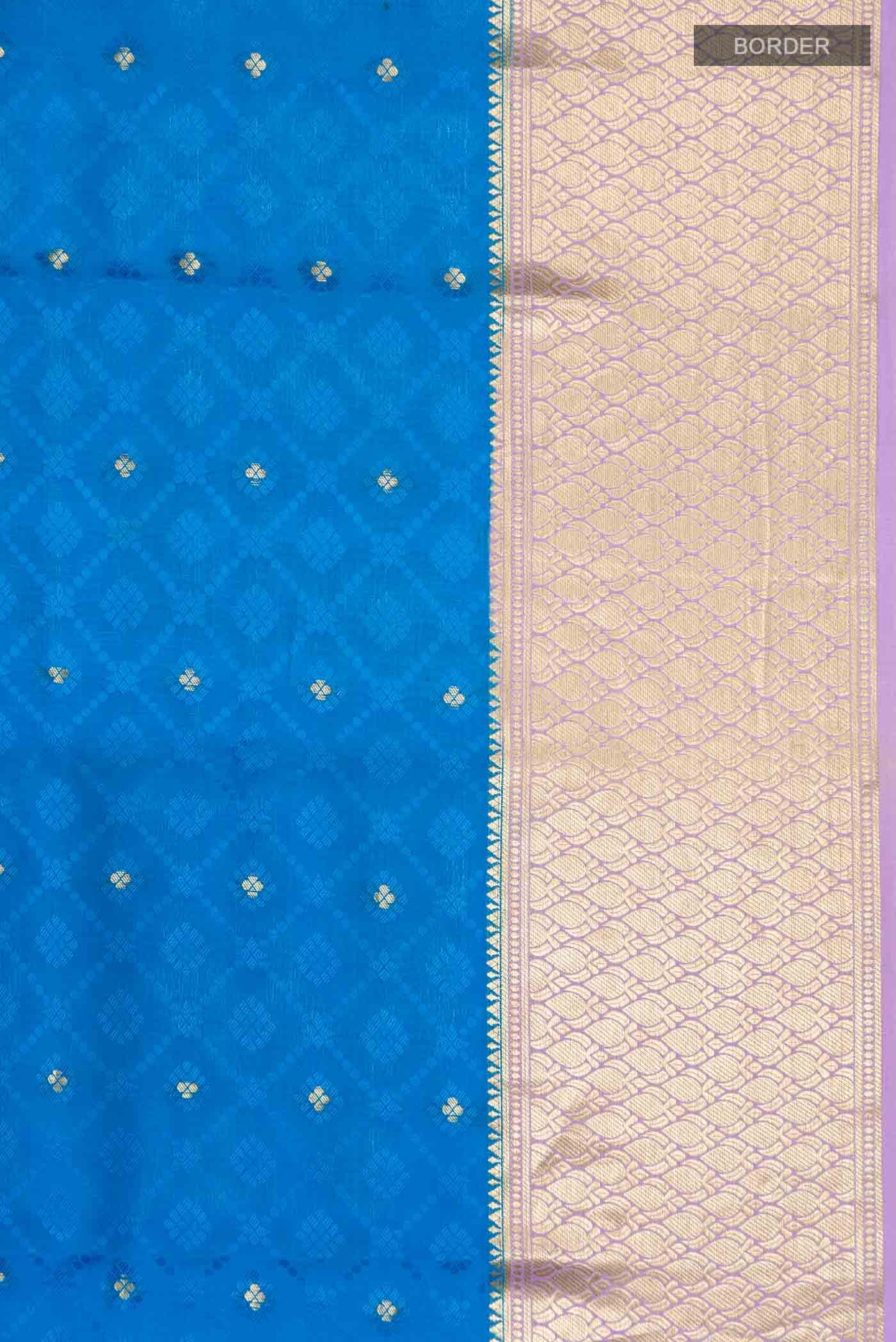 Blue Mysore Crepe Saree