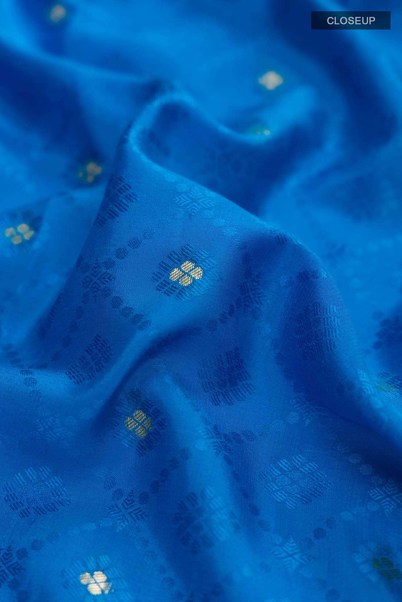 Blue Mysore Crepe Saree