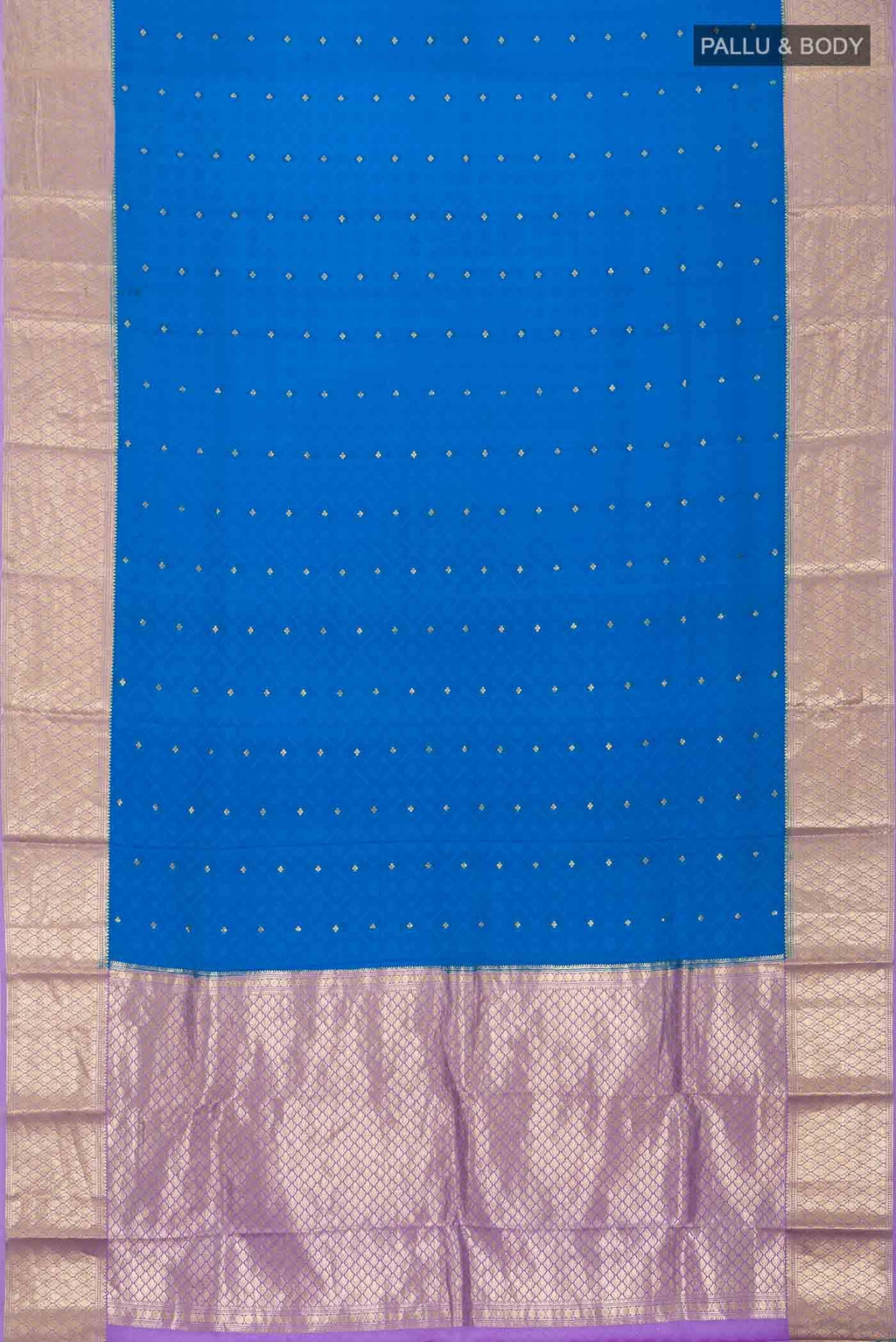 Blue Mysore Crepe Saree