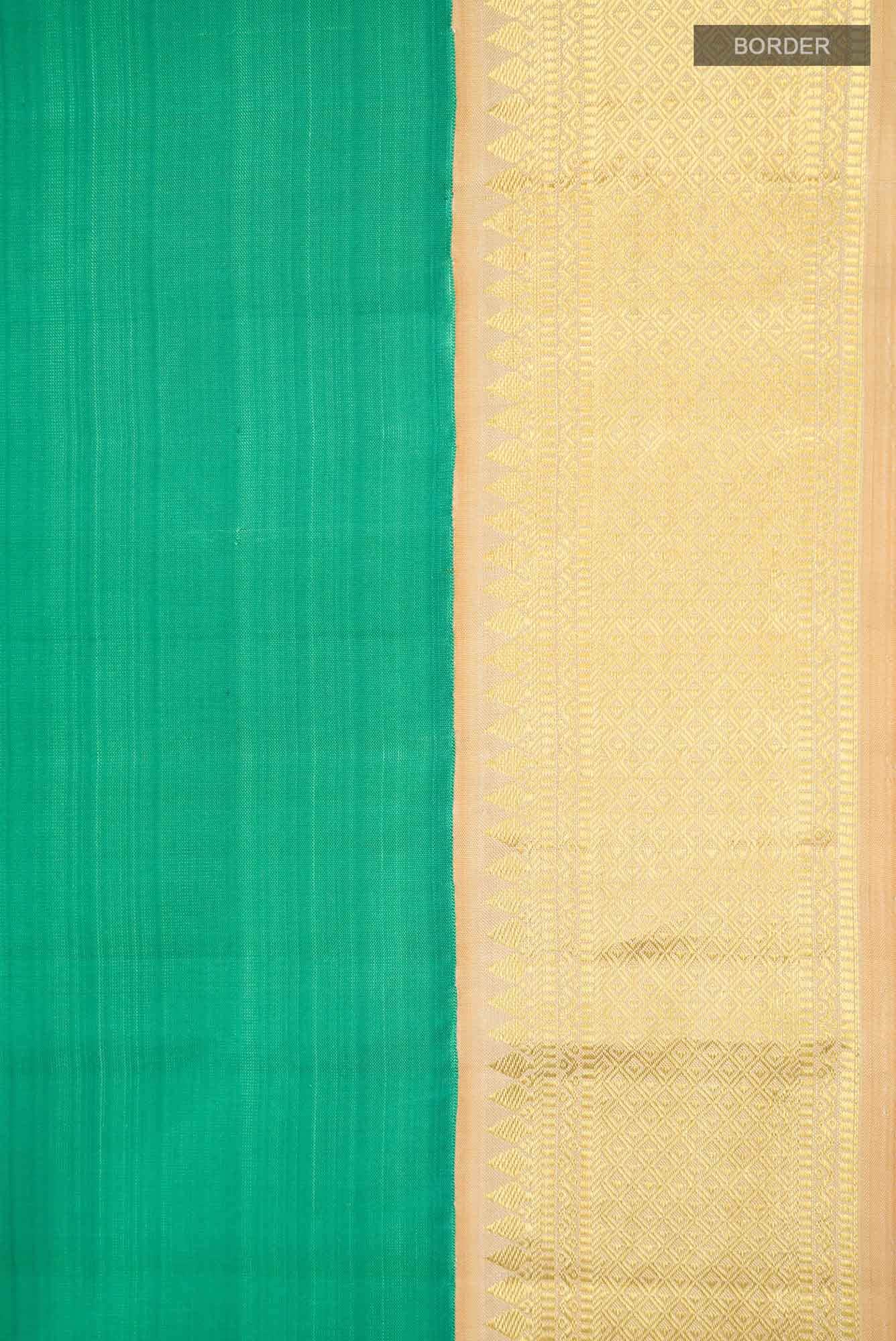 Pure Silk Pure Zari Green Kanchipuram Saree