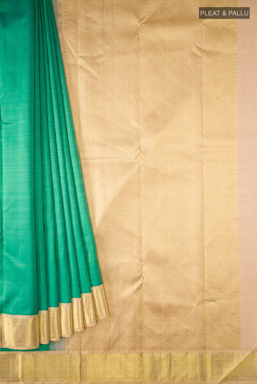 Pure Silk Pure Zari Green Kanchipuram Saree