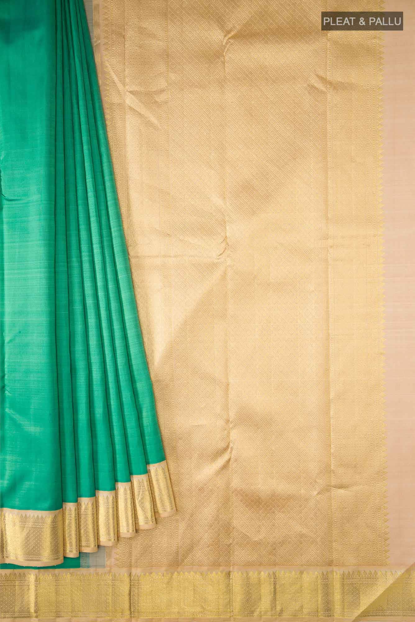 Pure Silk Pure Zari Green Kanjivaram Saree