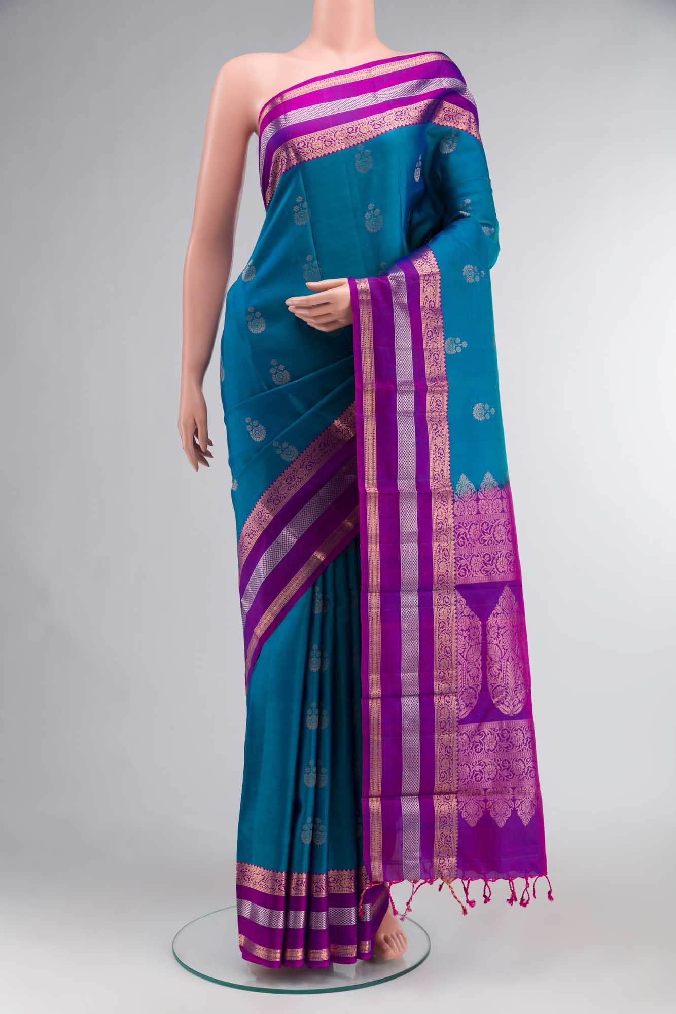Blue Kanchipuram Silk Saree