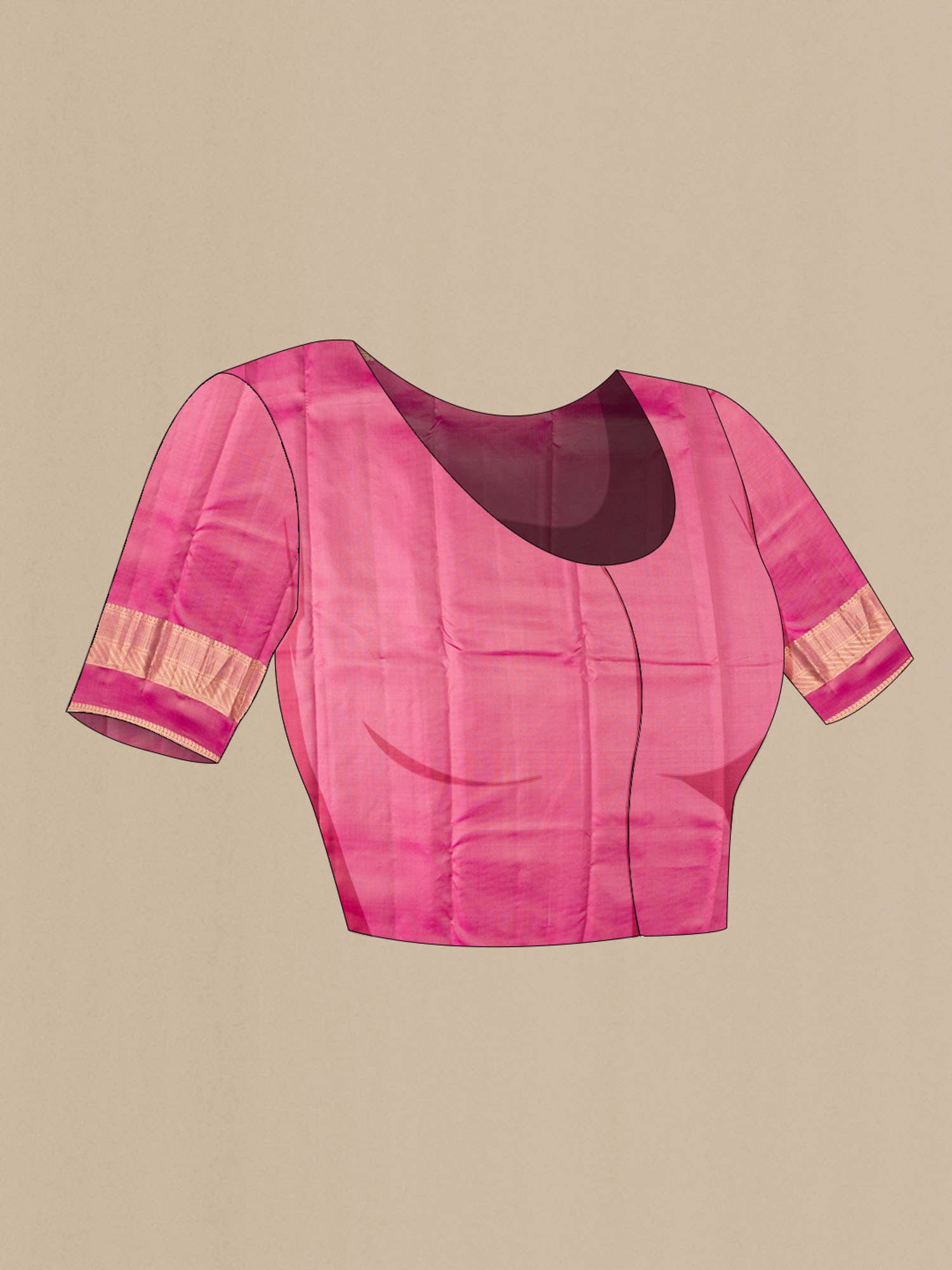 Beige Kanchipuram Silk Saree