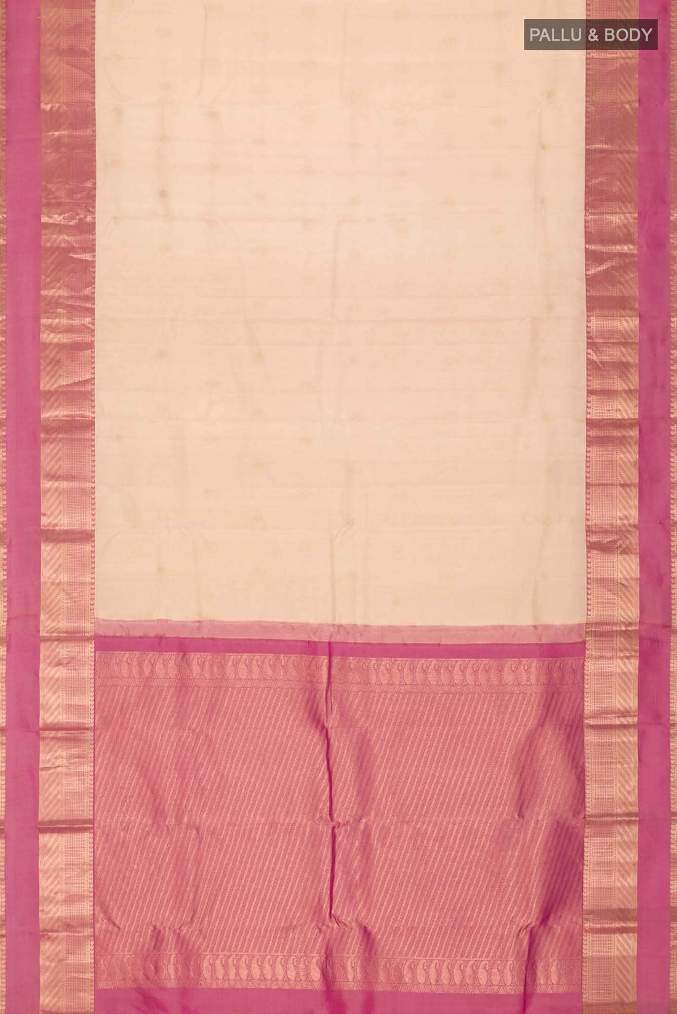 Beige Kanchipuram Silk Saree