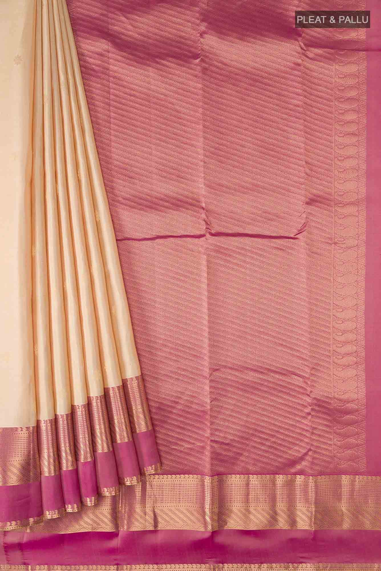 Beige Kanchipuram Silk Saree