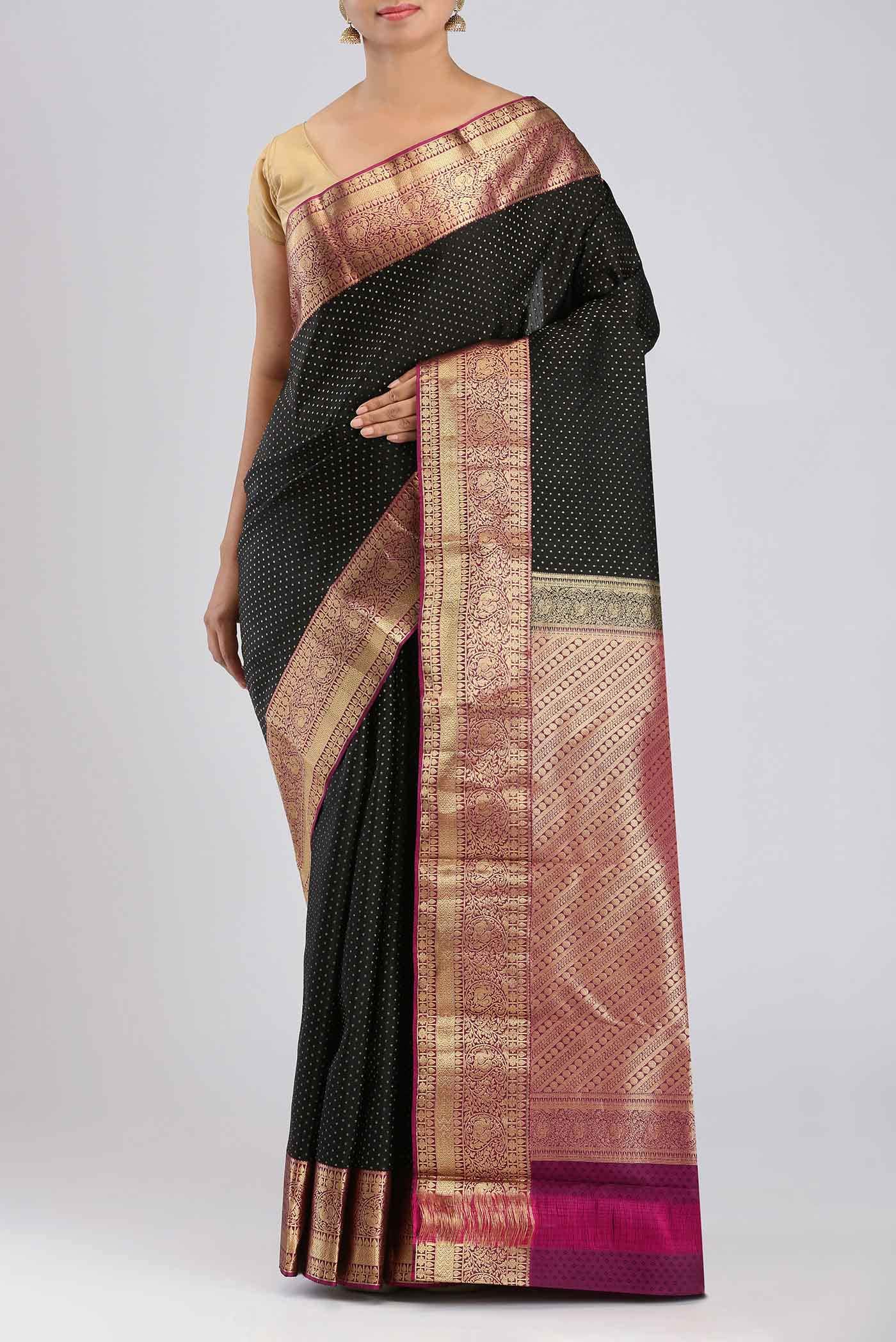 Black Kanchipuram Silk Saree