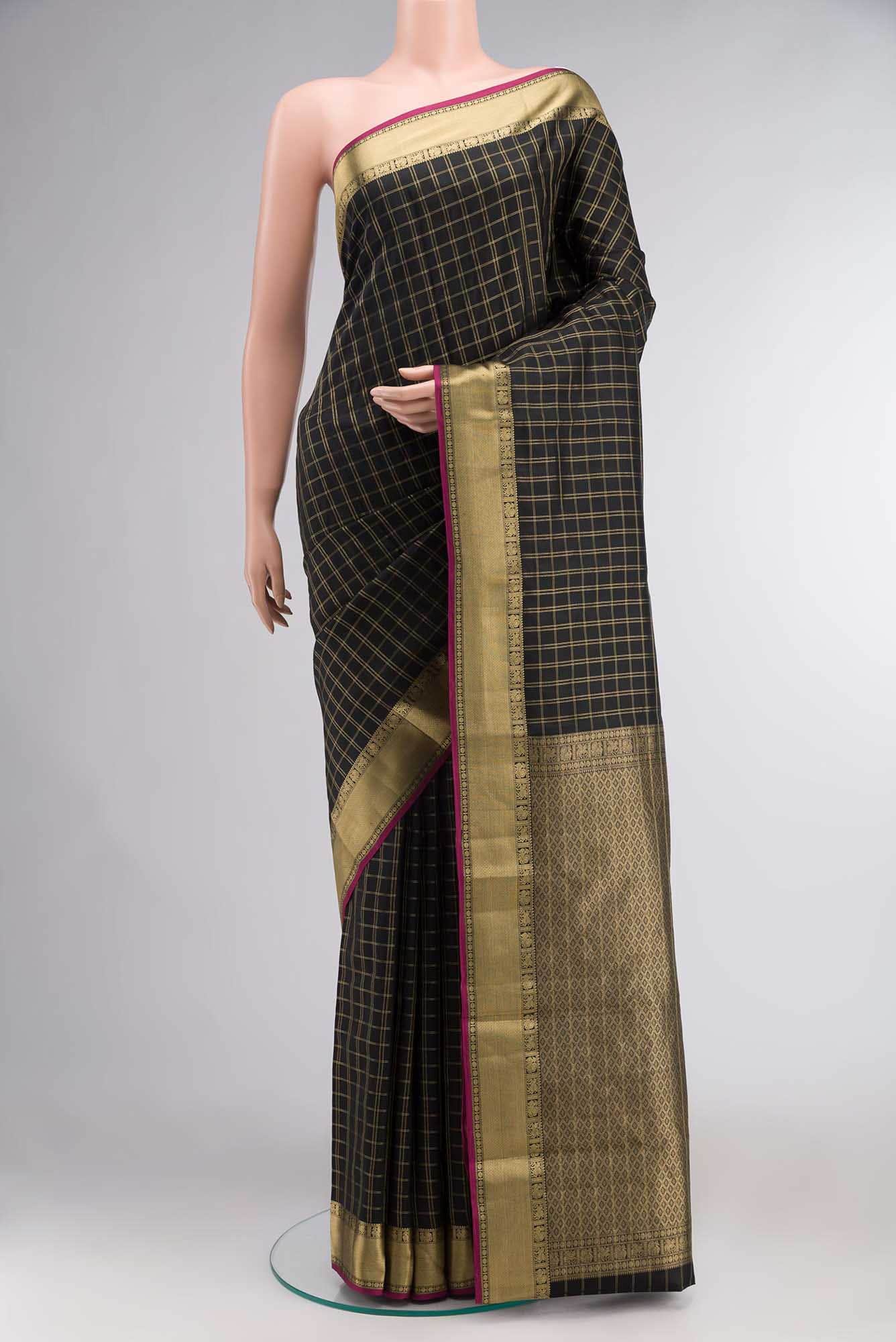 Black Kanchipuram Silk Saree