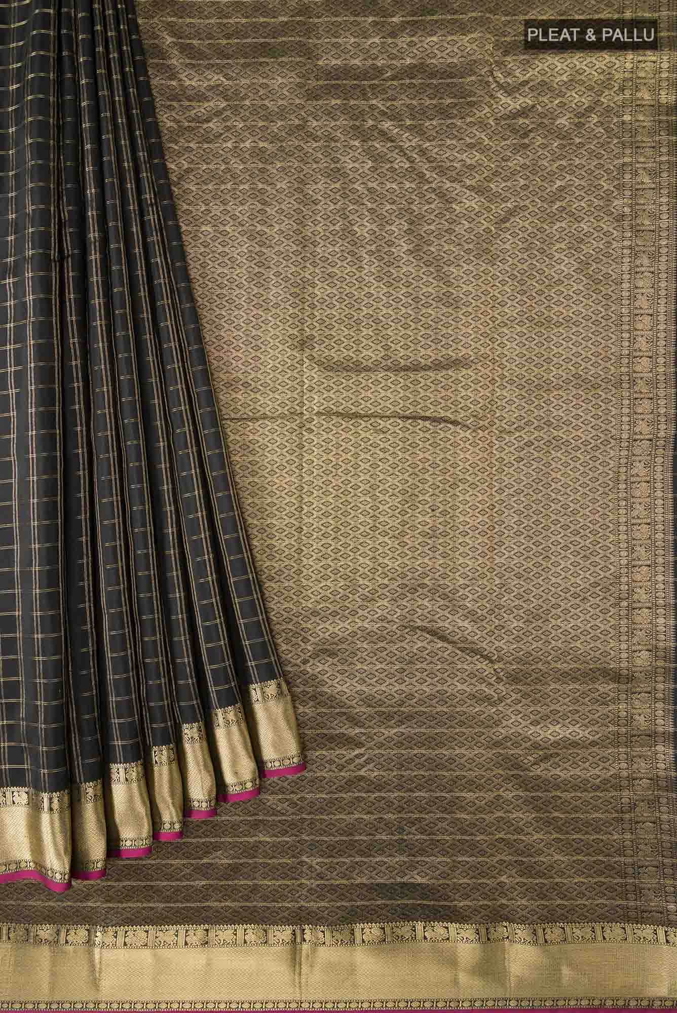 Black Kanchipuram Silk Saree