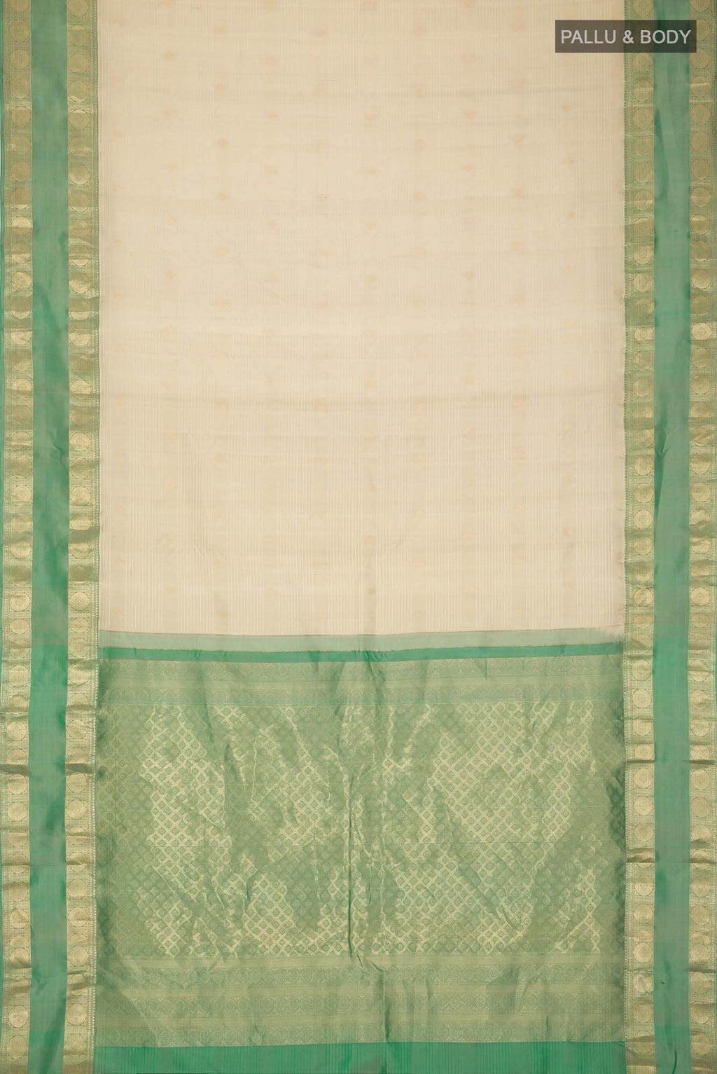 Beige Kanchipuram Silk Saree