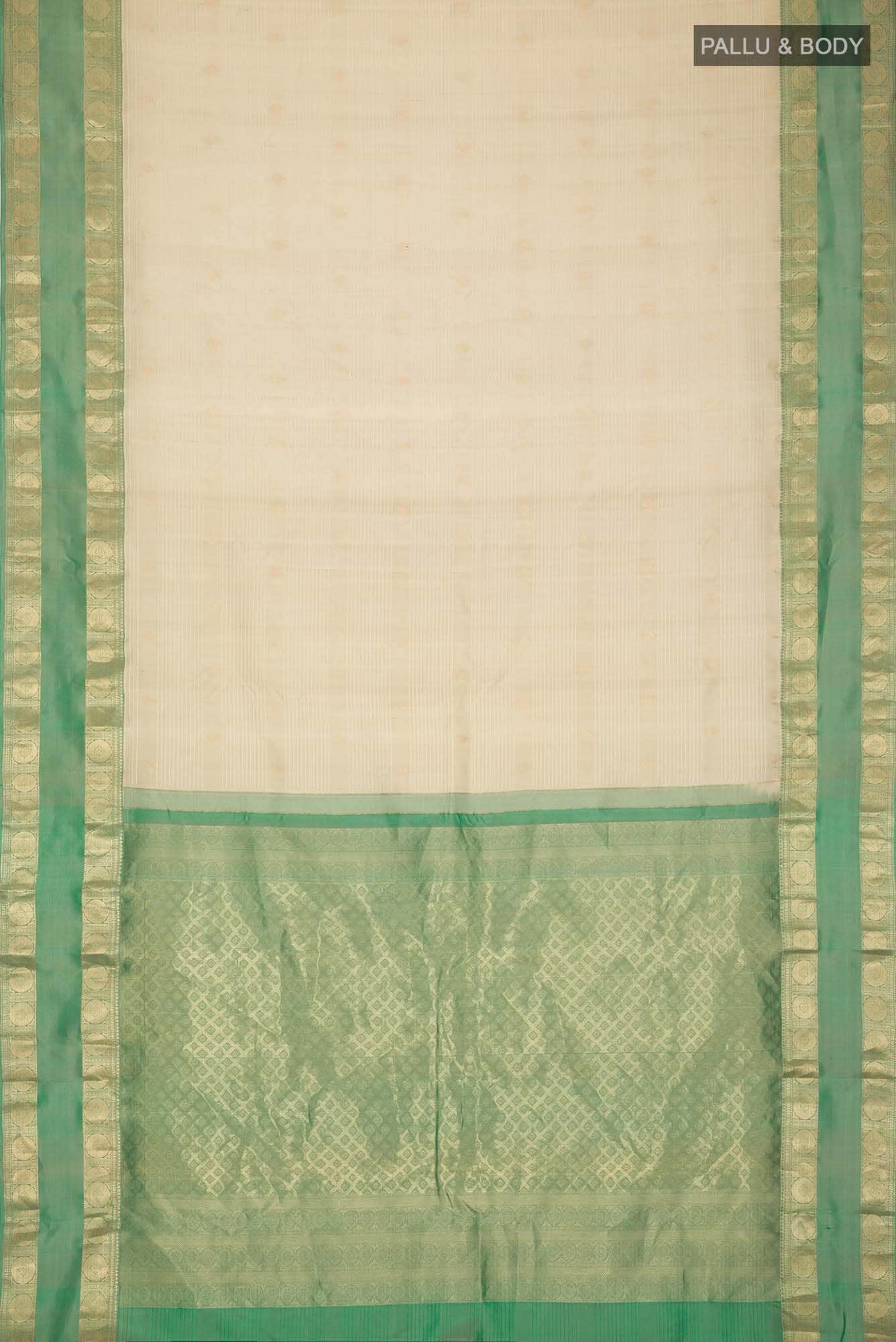 Beige Kanchipuram Silk Saree