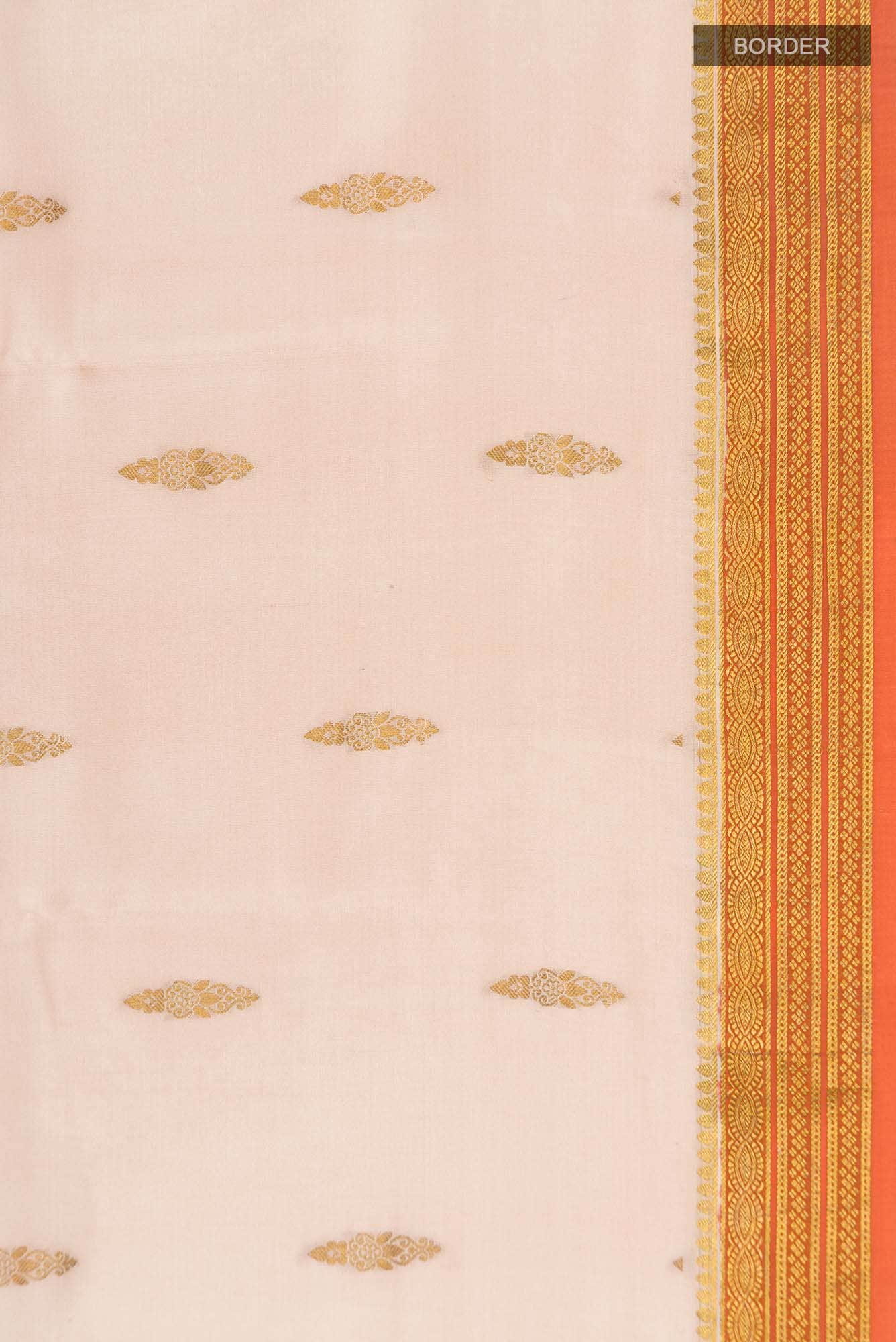 Cream Mysore Crepe Saree