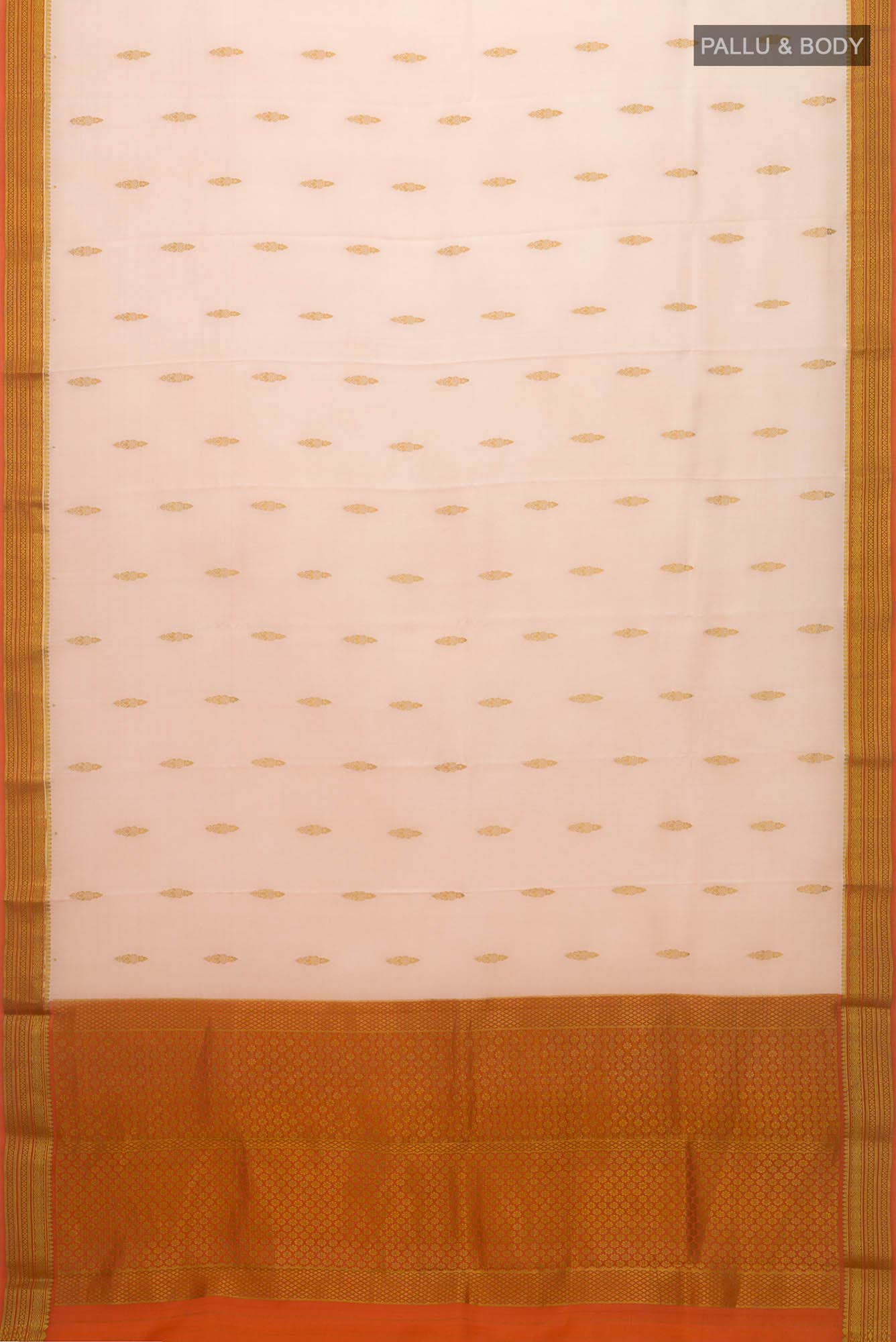 Cream Mysore Crepe Saree