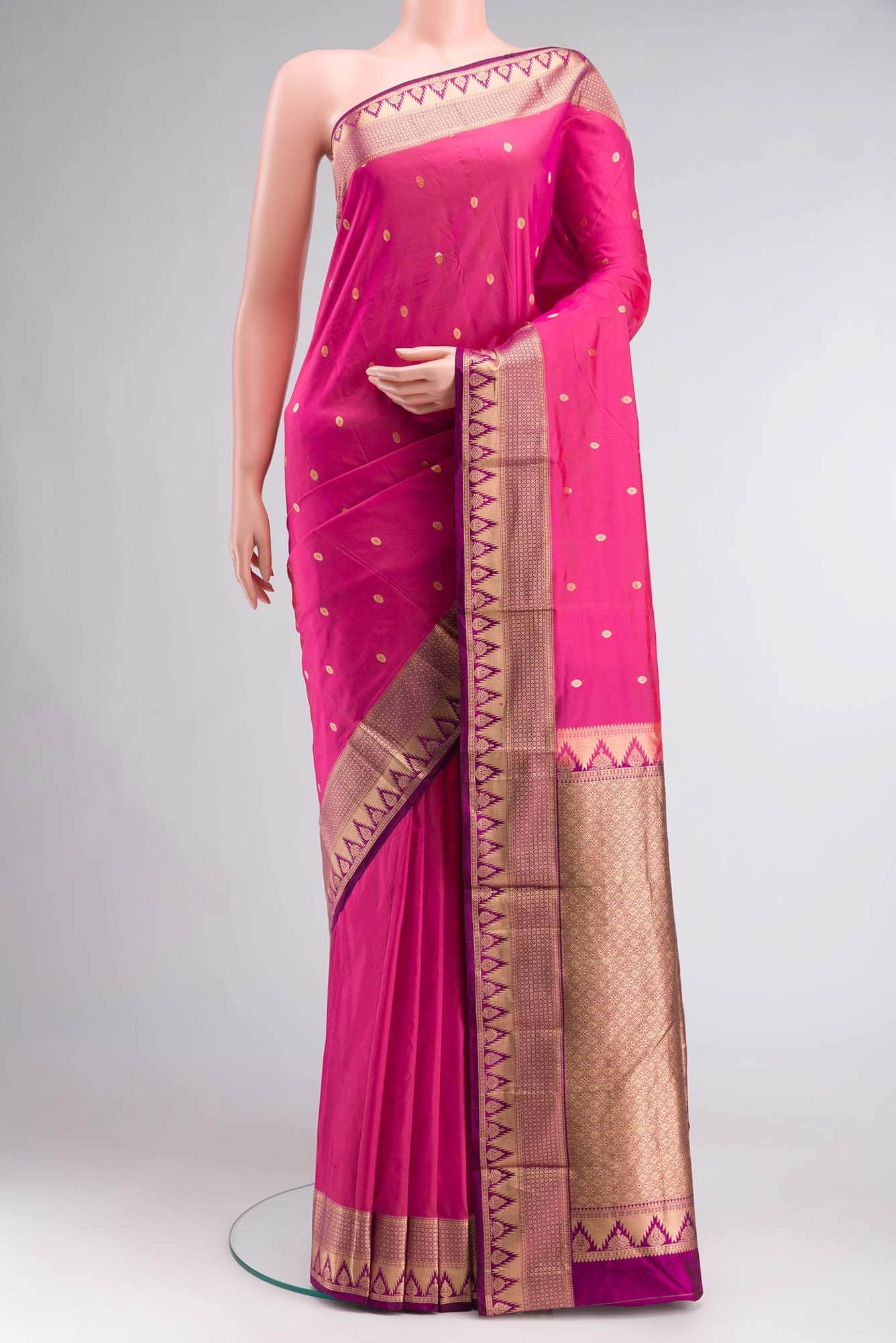 Pink Bangalore Silk Saree