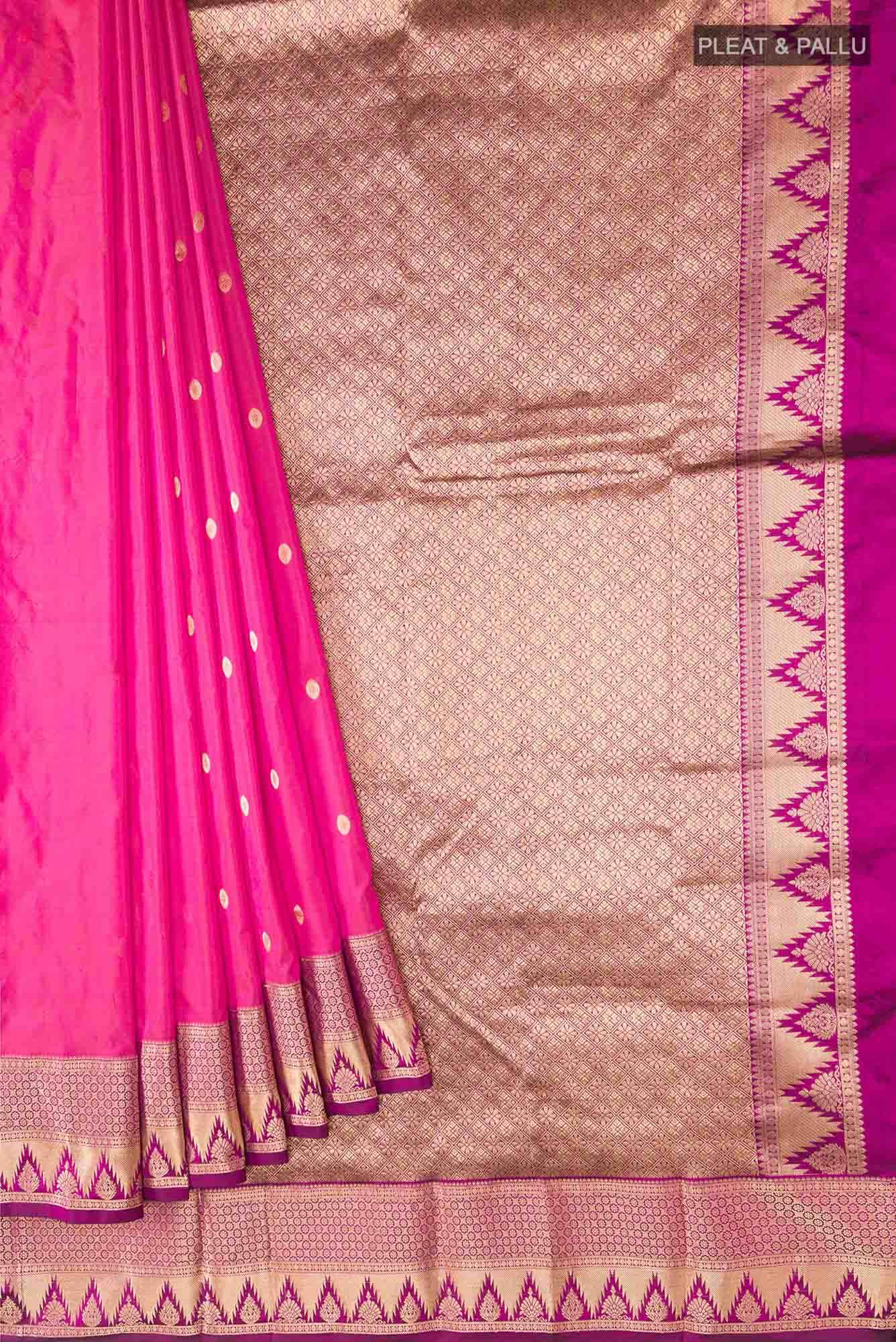 Pink Bangalore Silk Saree