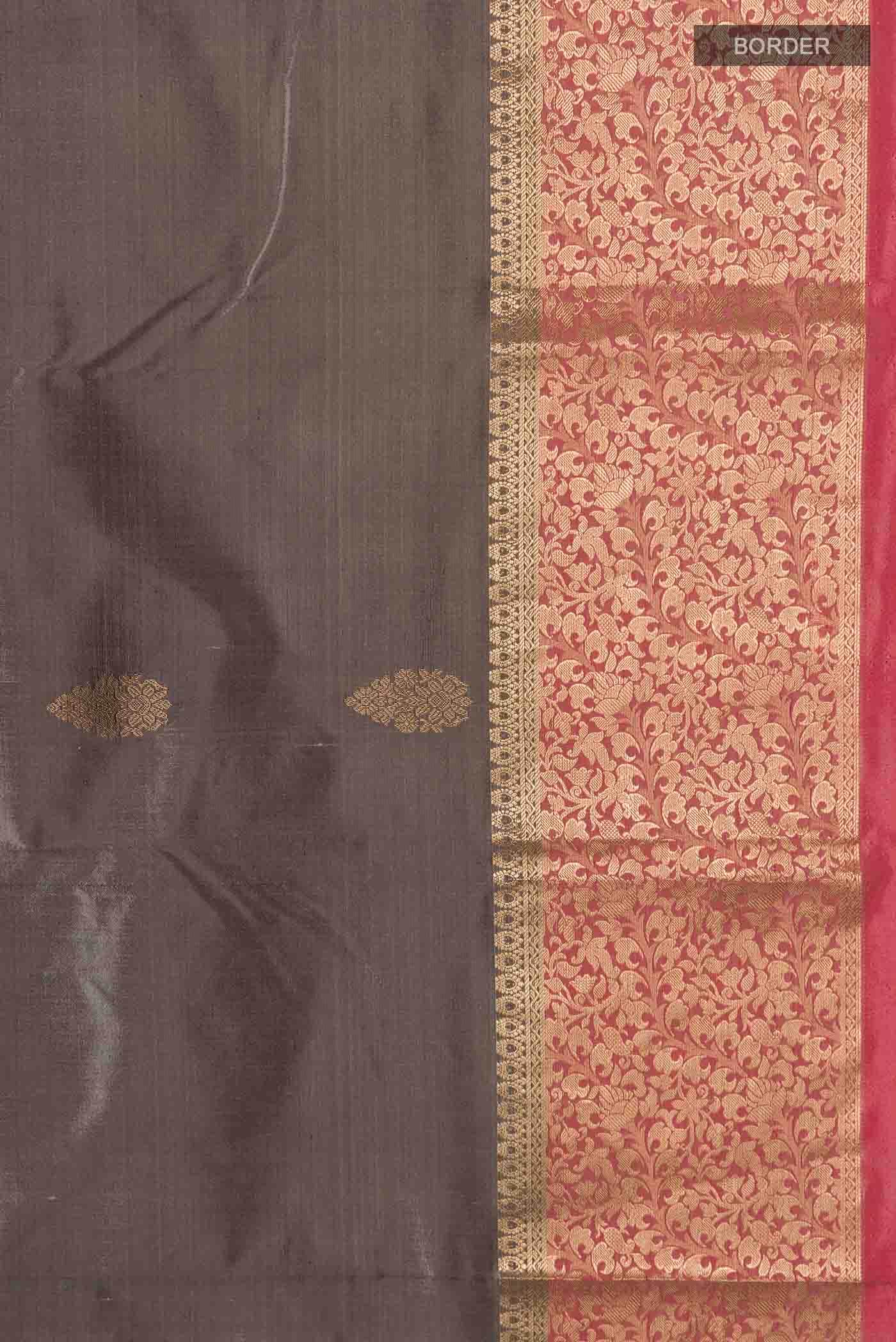 Grey Bangalore Silk - kadyal Saree