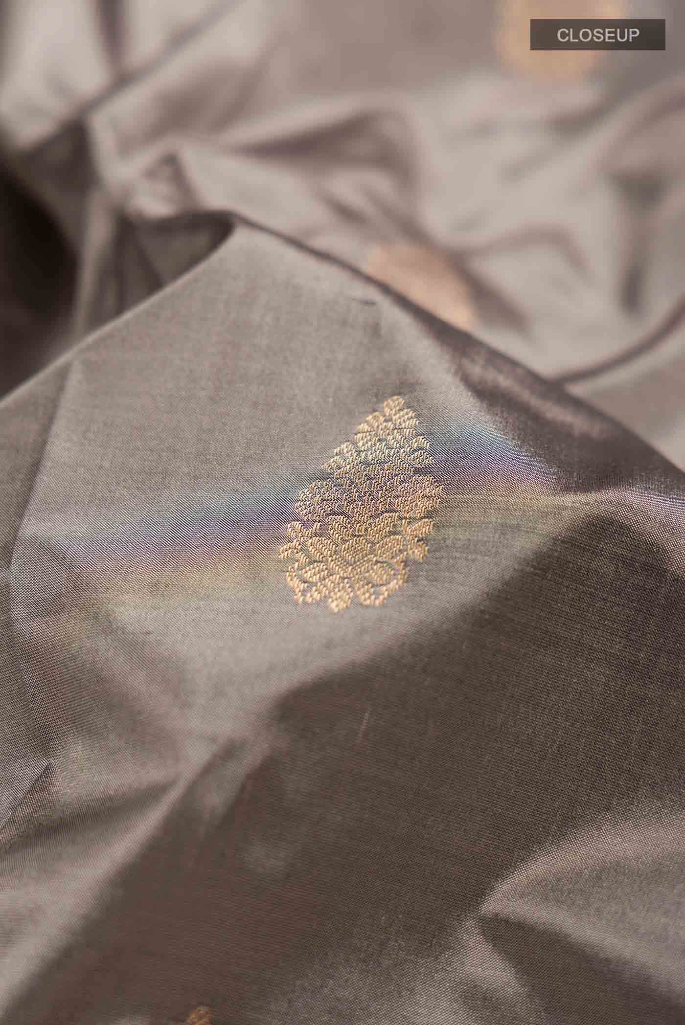 Grey Bangalore Silk - kadyal Saree