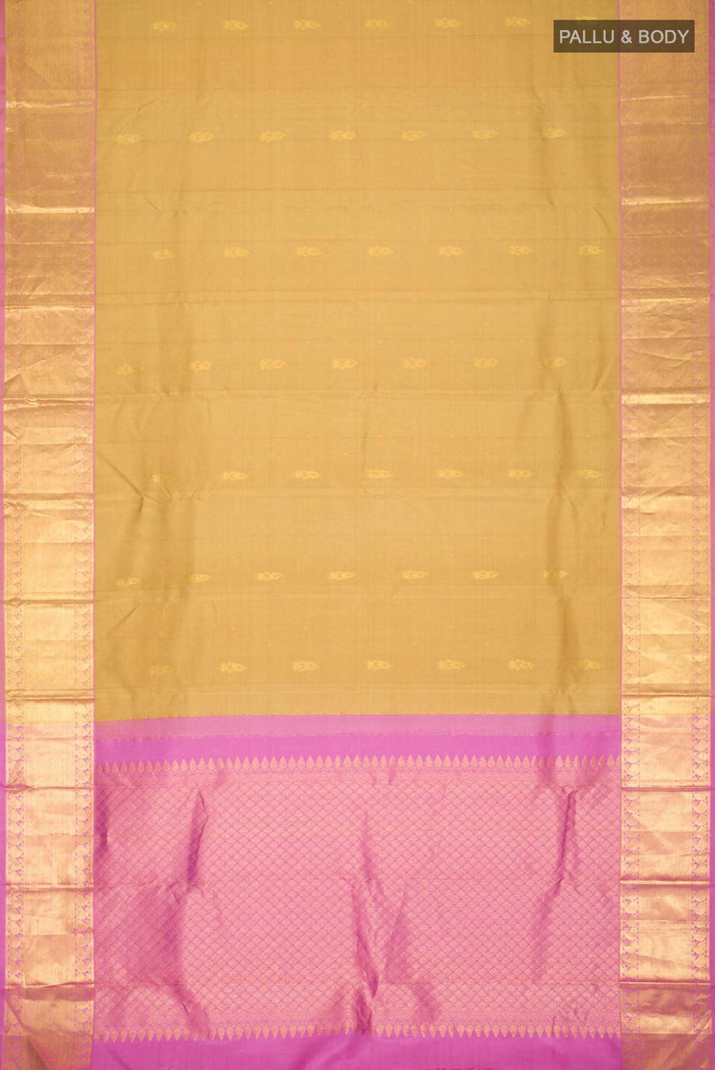 Dark Beige Kanchipuram Silk Saree