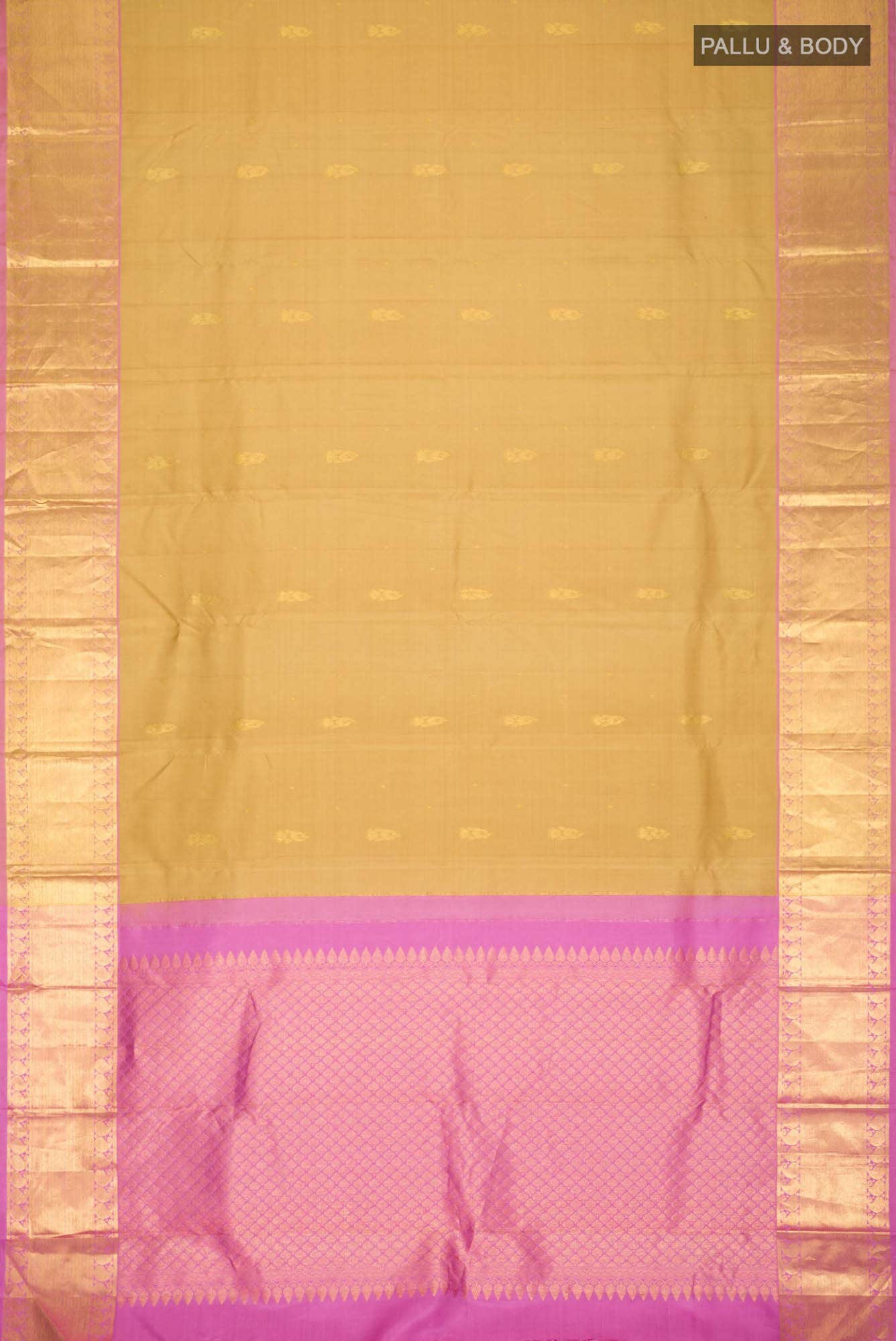 Dark Beige Kanchipuram Silk Saree