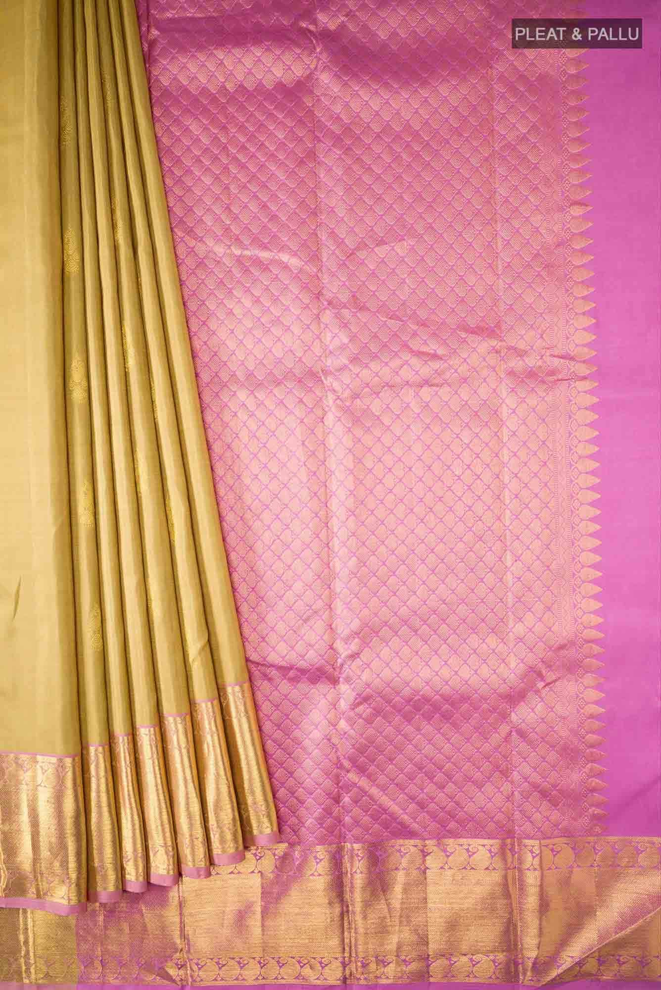Dark Beige Kanchipuram Silk Saree