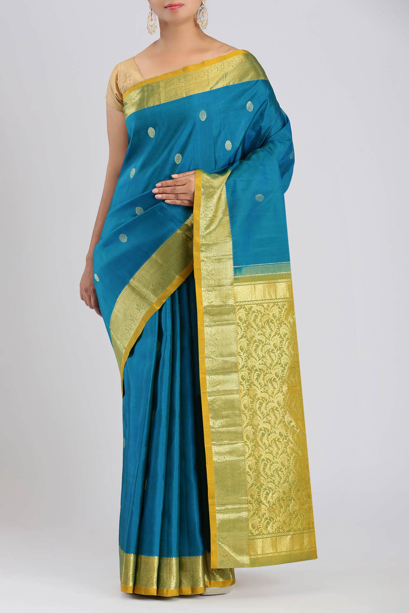 Blue Kanchipuram Silk Saree