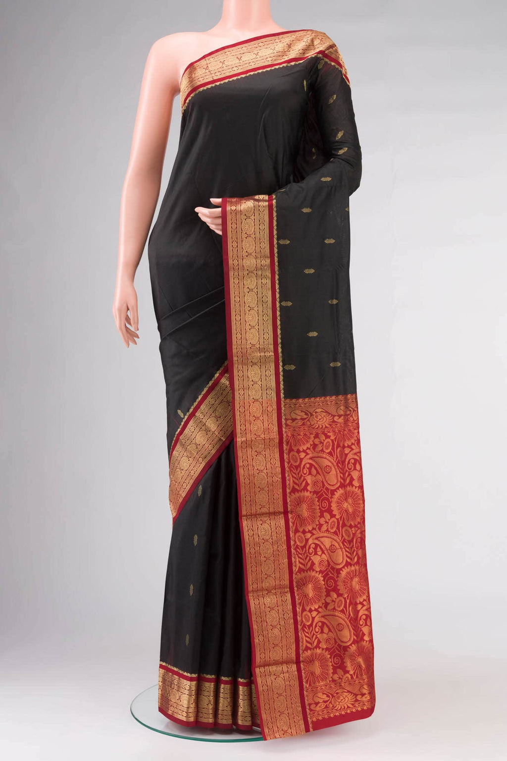 Black Bangalore Silk Saree