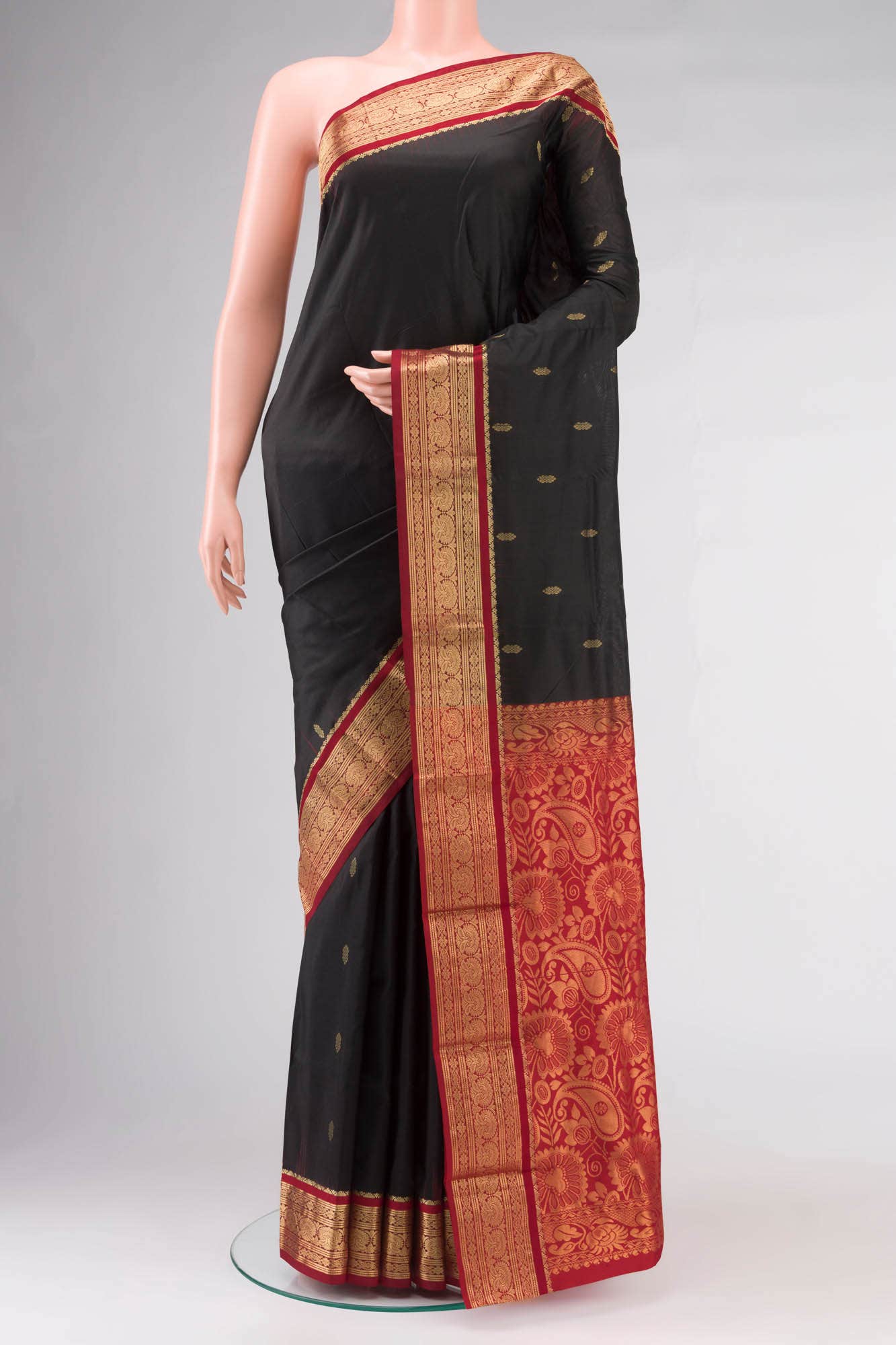 Black Bangalore Silk Saree