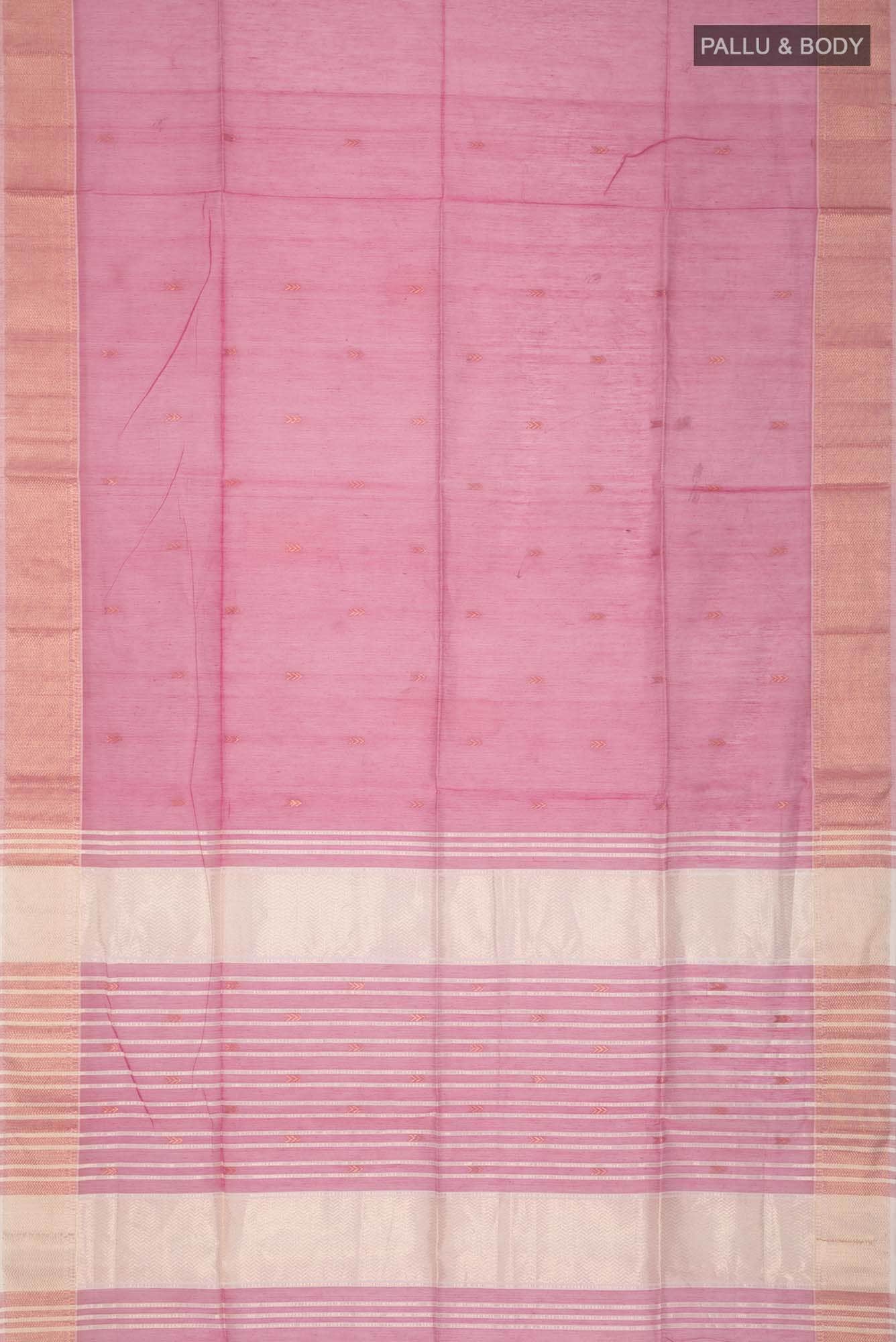 Pink Maheshwari Silk Cotton Saree