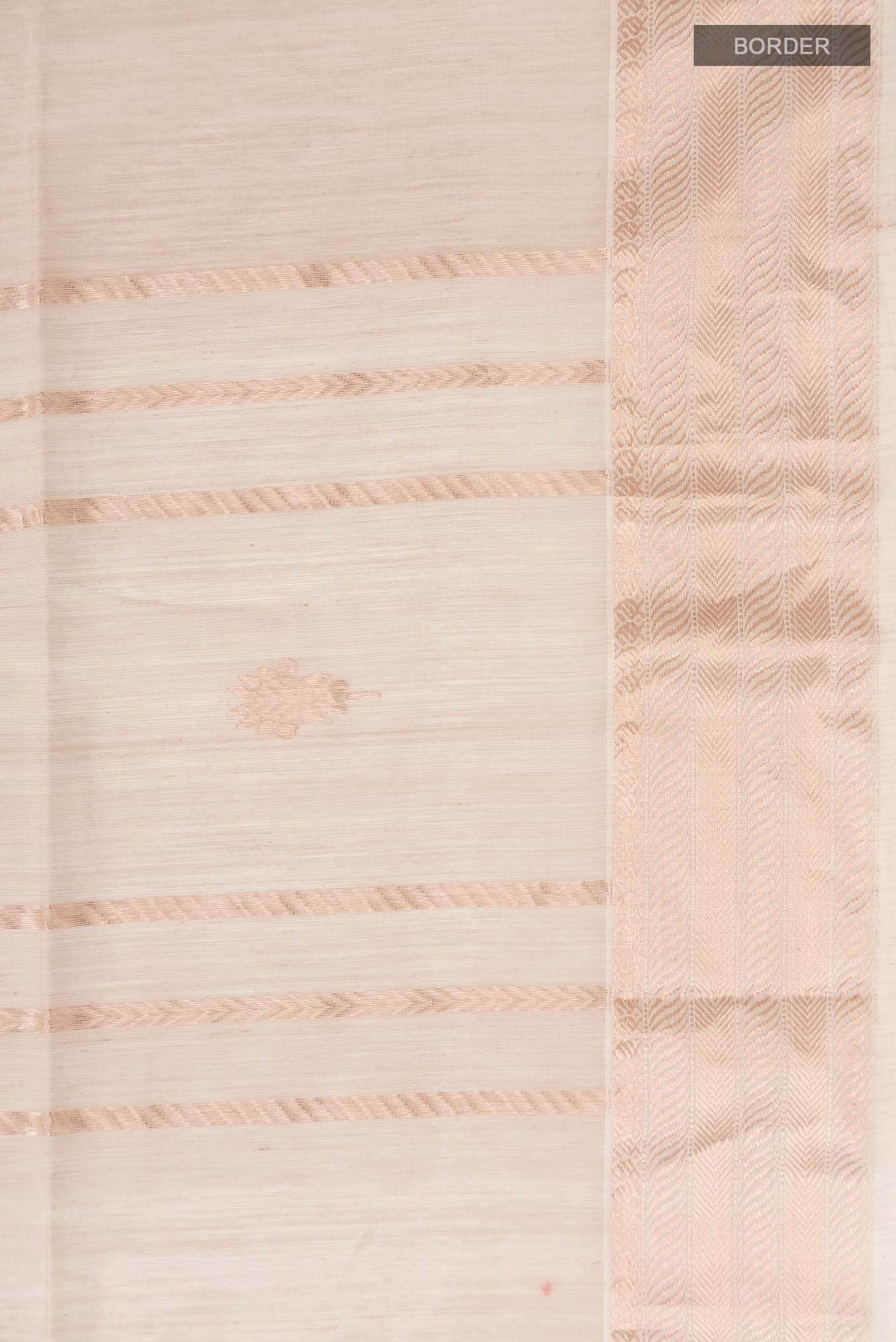 Beige Maheshwari Silk Cotton Saree