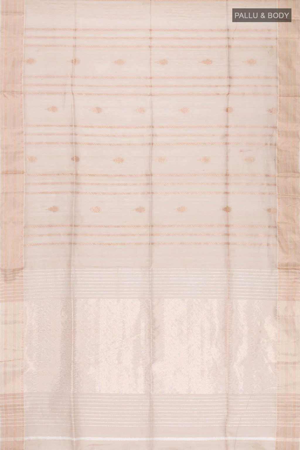 Beige Maheshwari Silk Cotton Saree