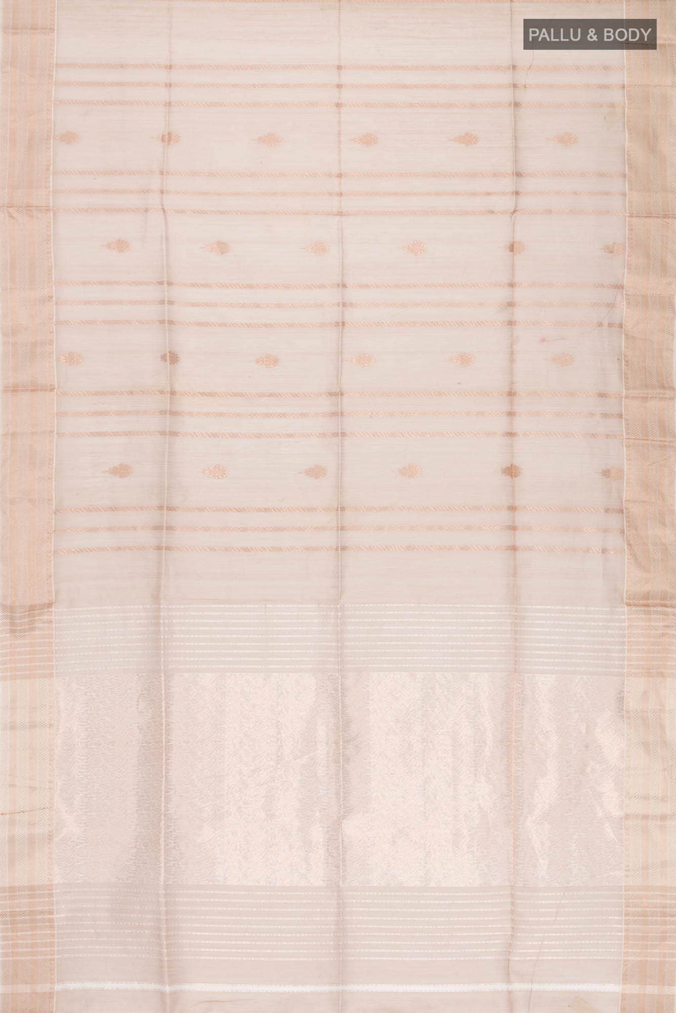 Beige Maheshwari Silk Cotton Saree
