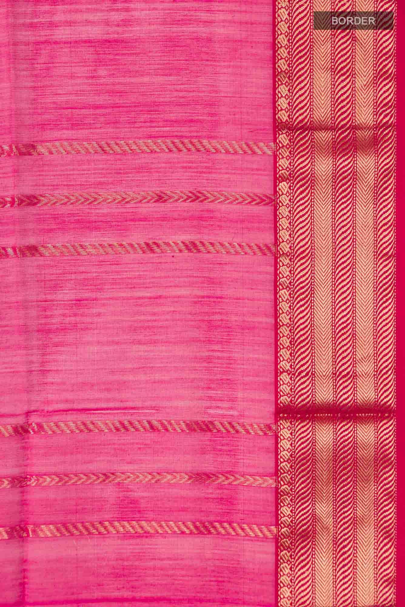 Pink Maheshwari Silk Cotton Saree