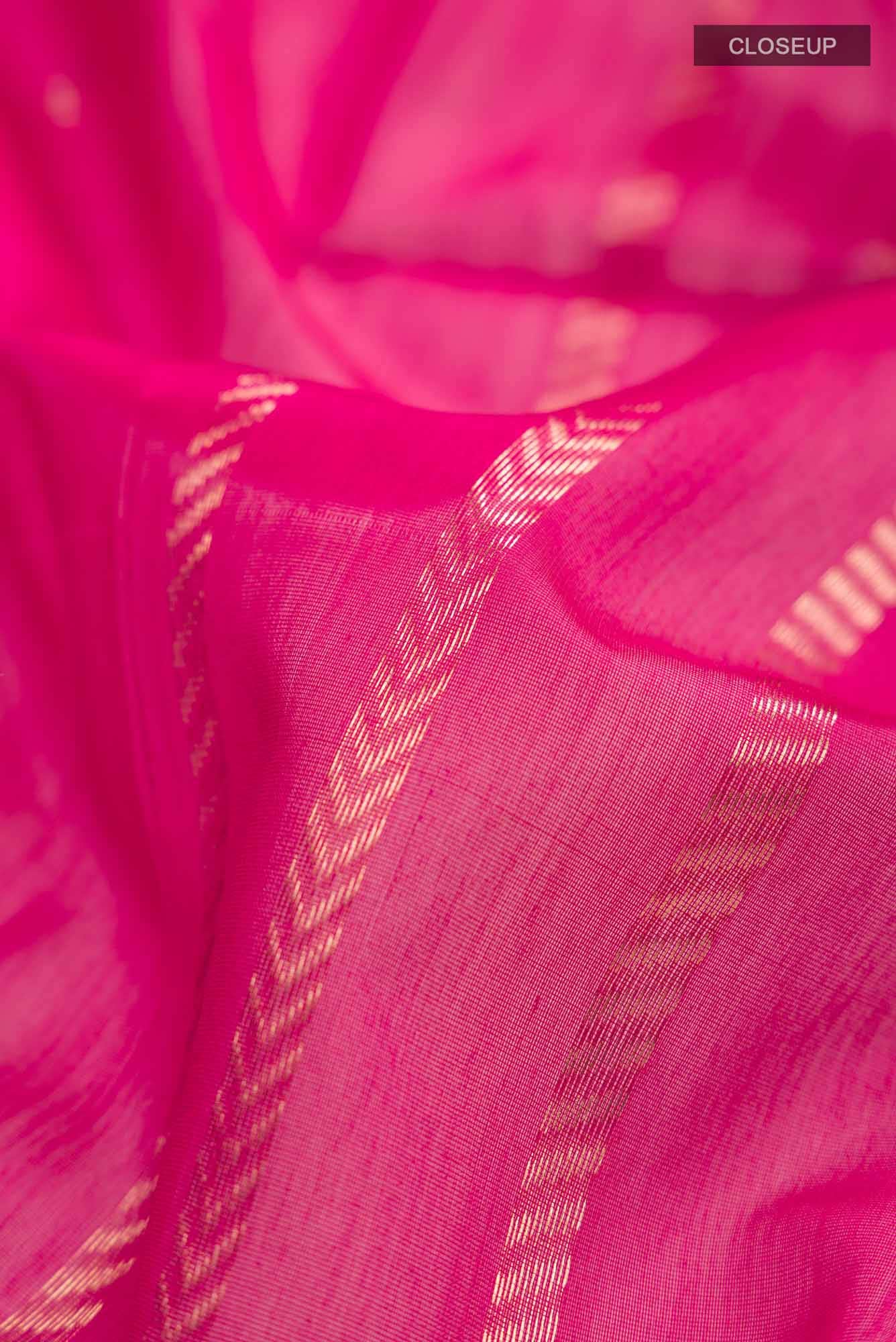 Pink Maheshwari Silk Cotton Saree