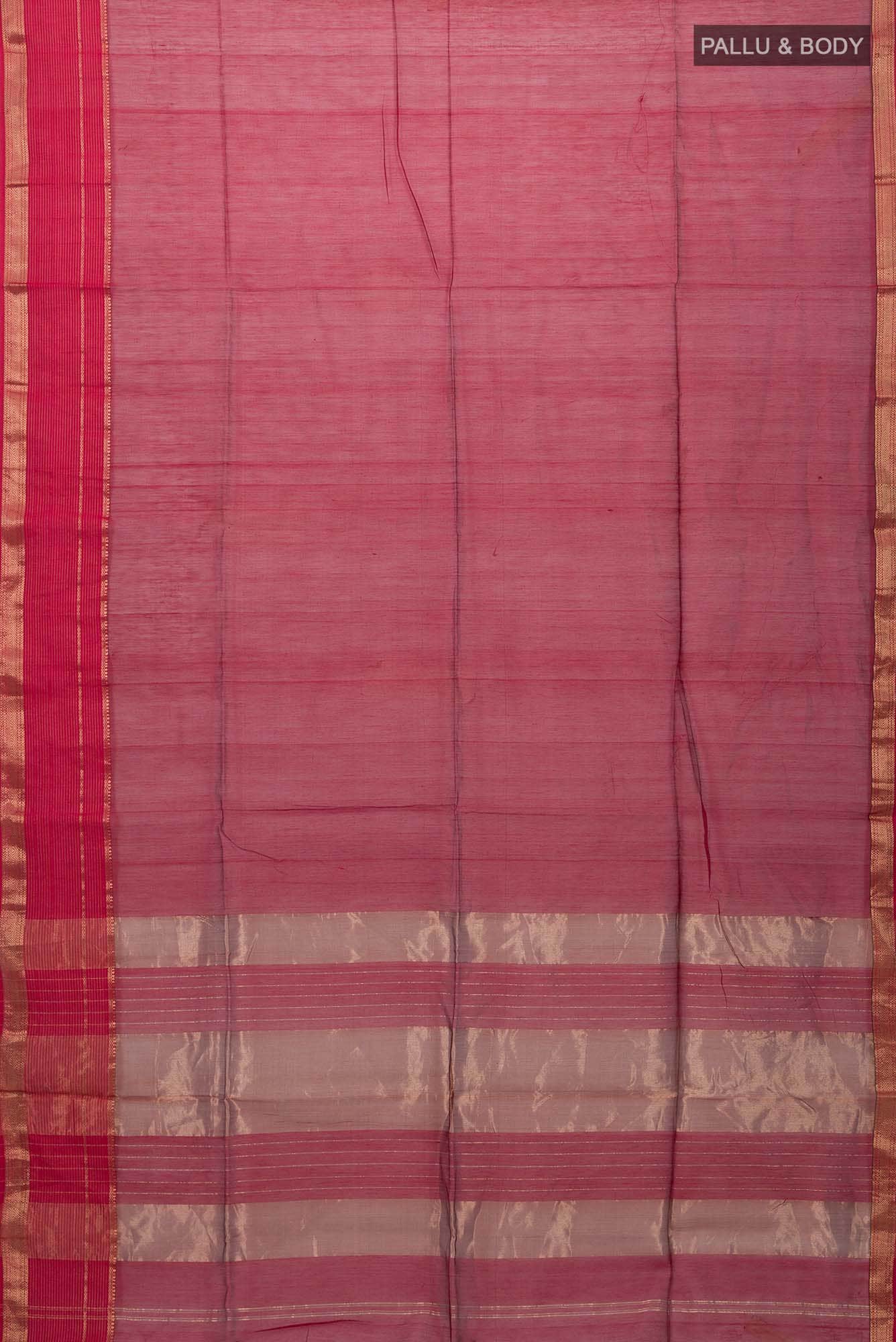 Maroon Maheshwari Silk Cotton Saree