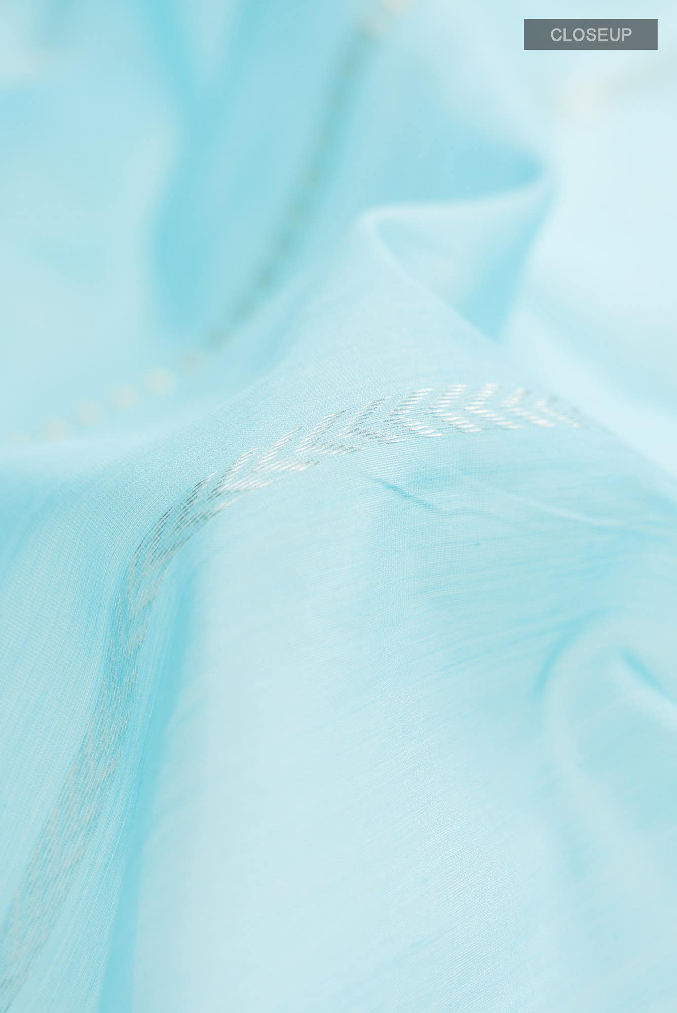 Light Blue Maheshwari Silk Cotton Saree