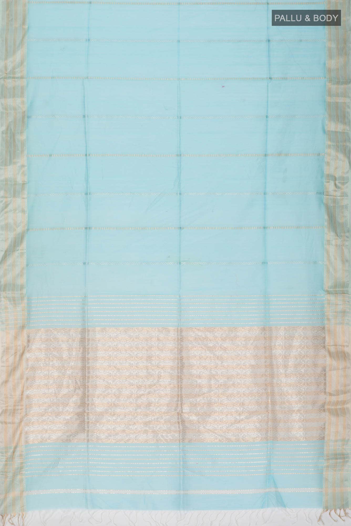 Light Blue Maheshwari Silk Cotton Saree