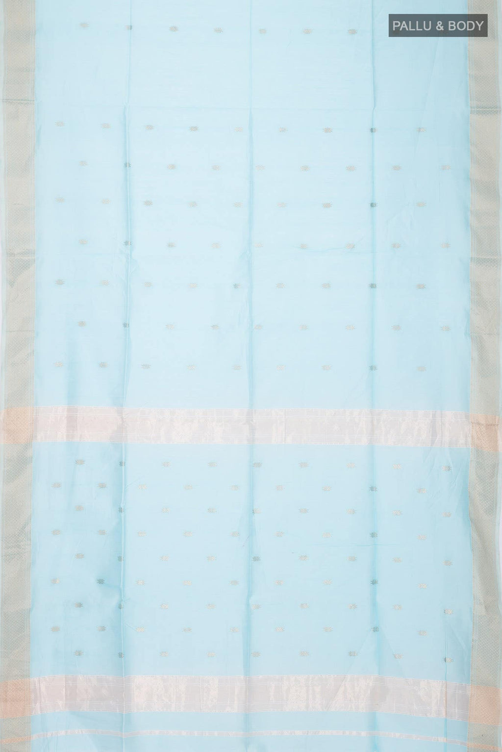 Light Blue Maheshwari Silk Cotton Saree