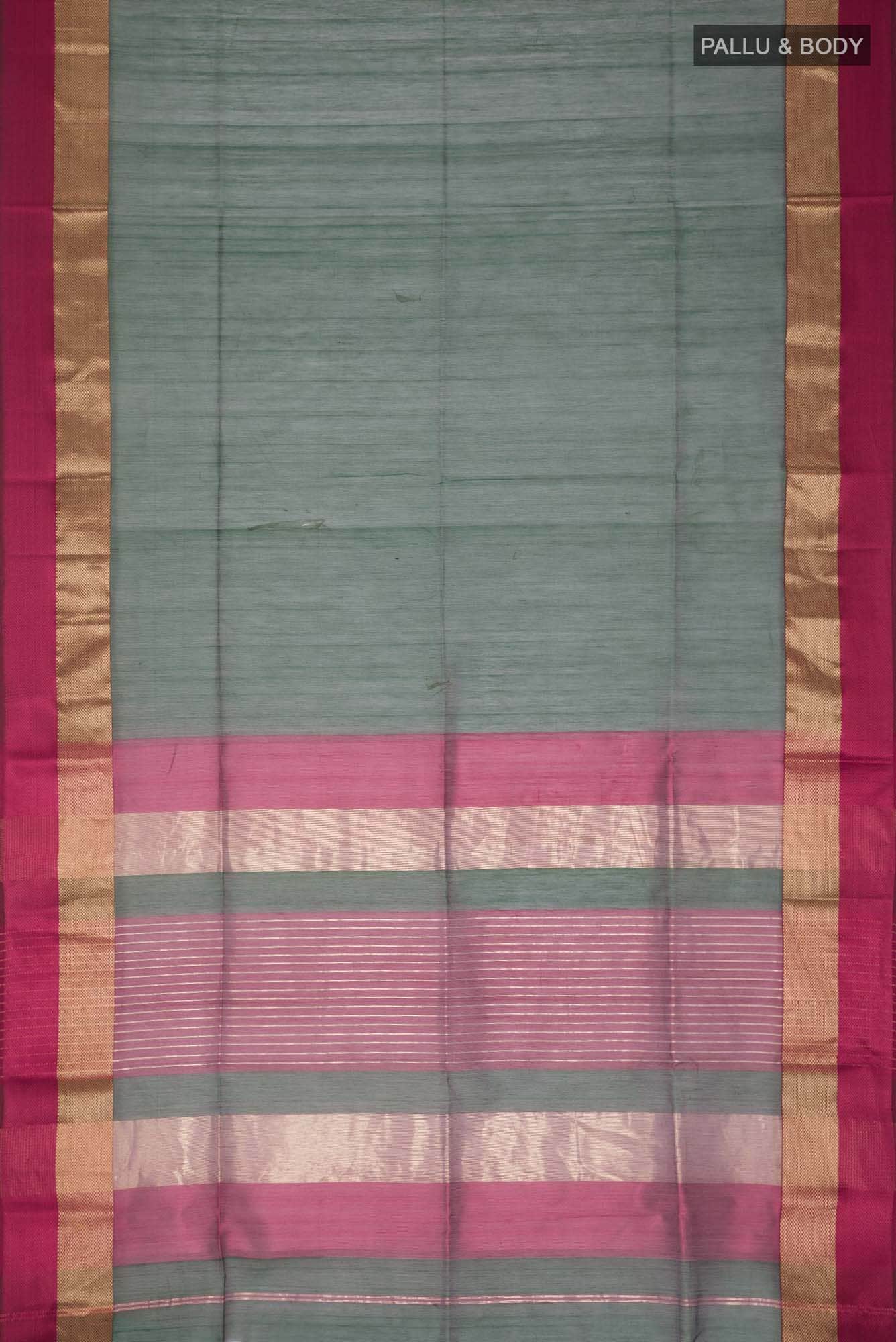 Green Maheshwari Silk Cotton Saree