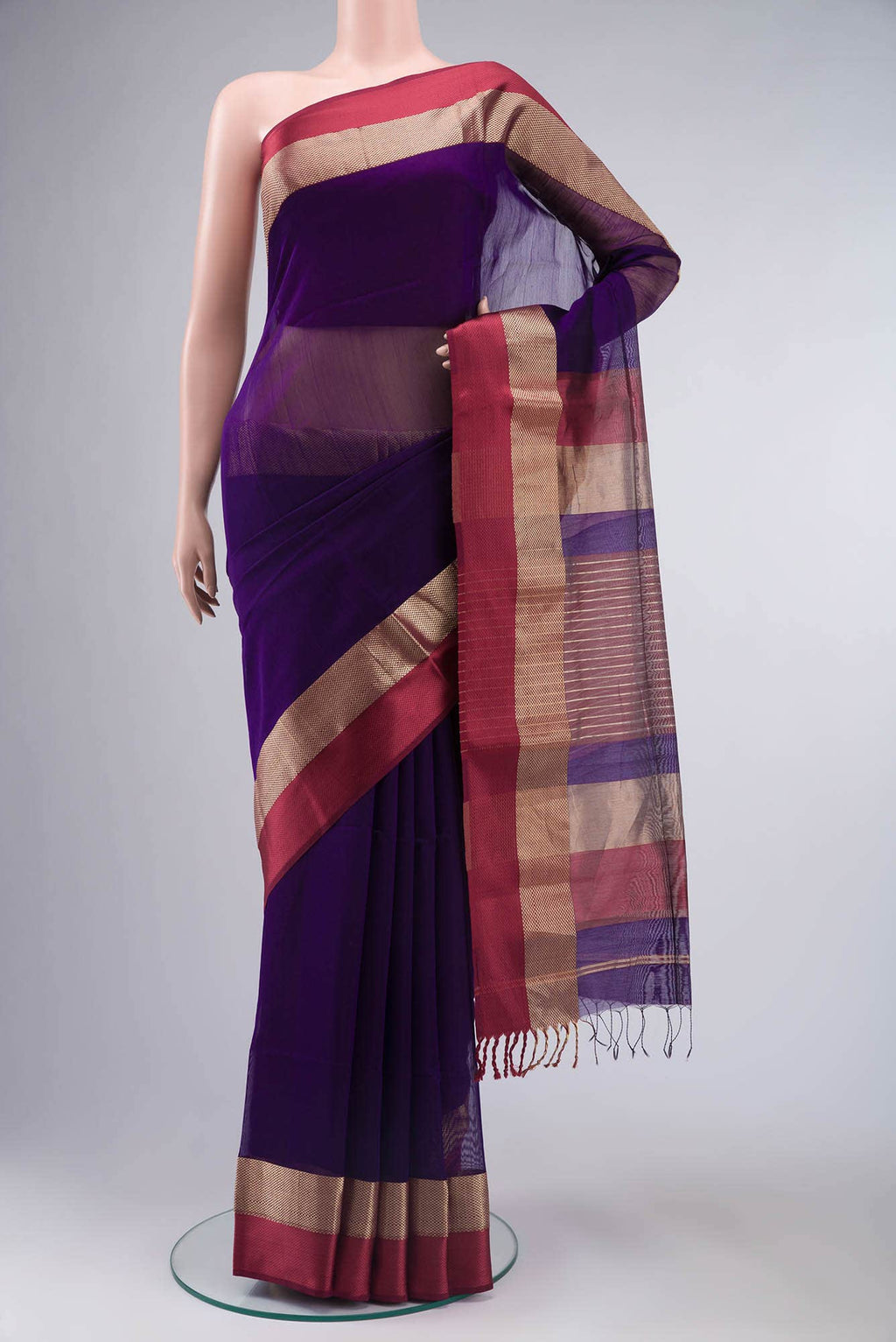 Violet Maheshwari Silk Cotton Saree