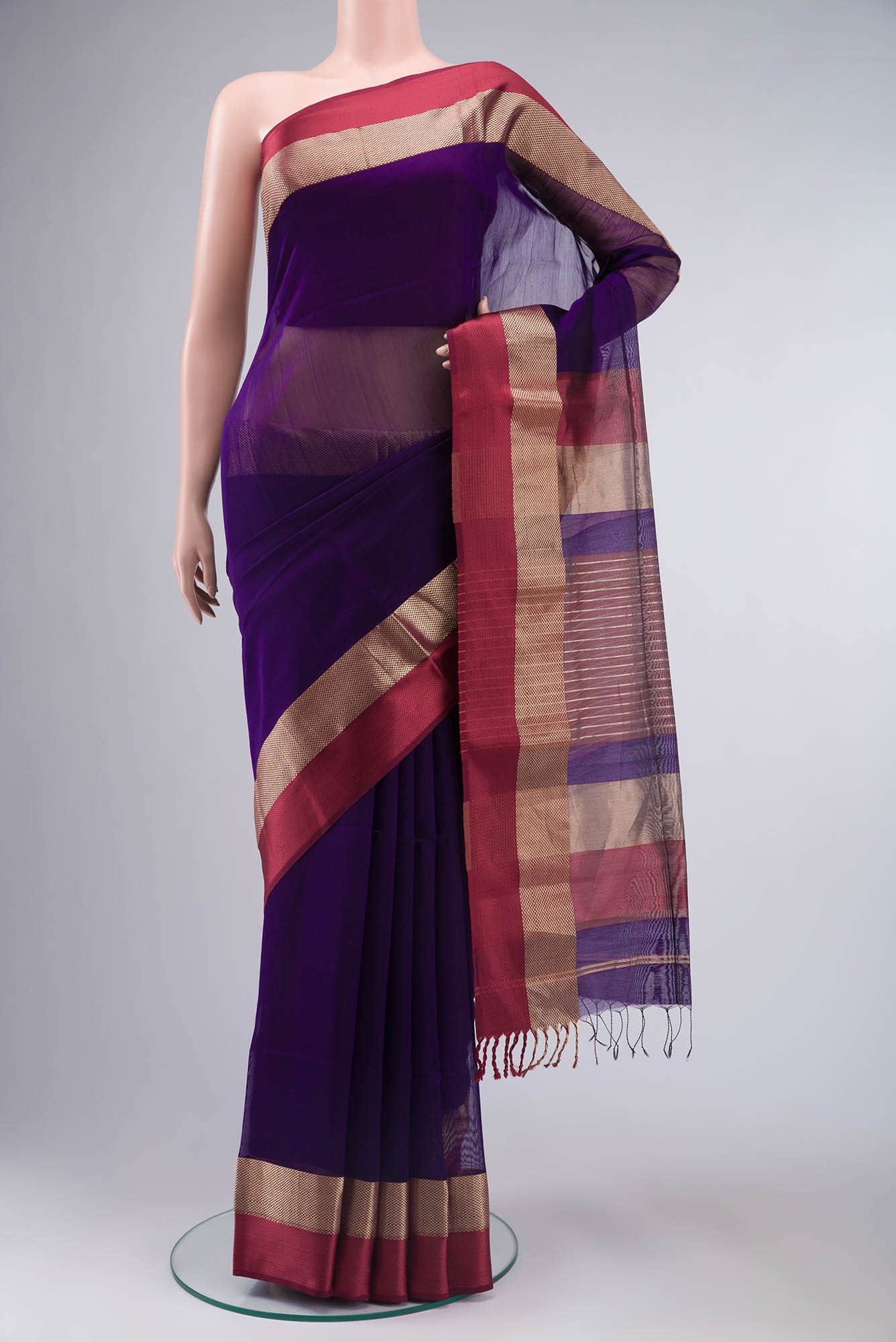 Violet Maheshwari Silk Cotton Saree