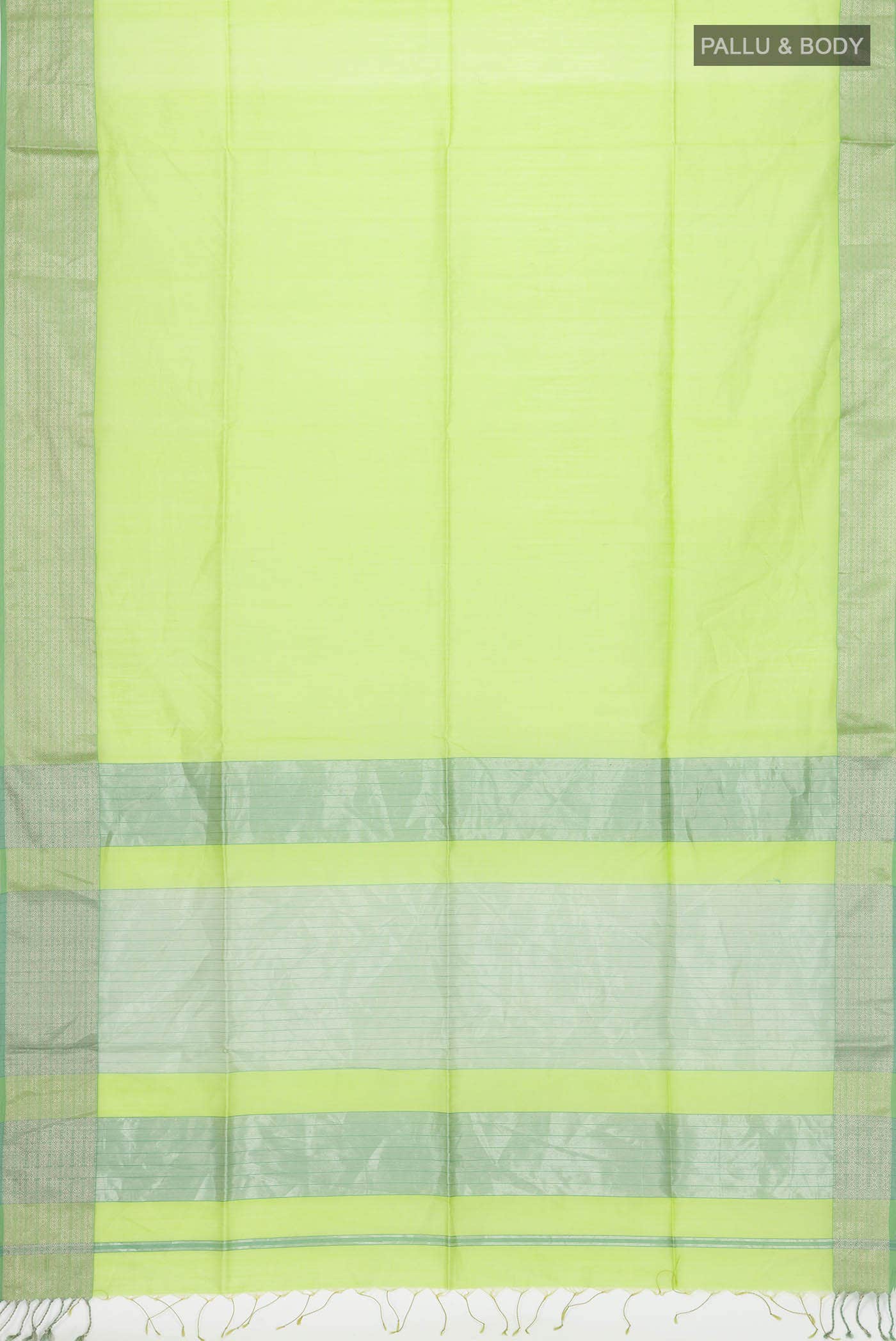 Parrot Green Maheshwari Silk Cotton Saree