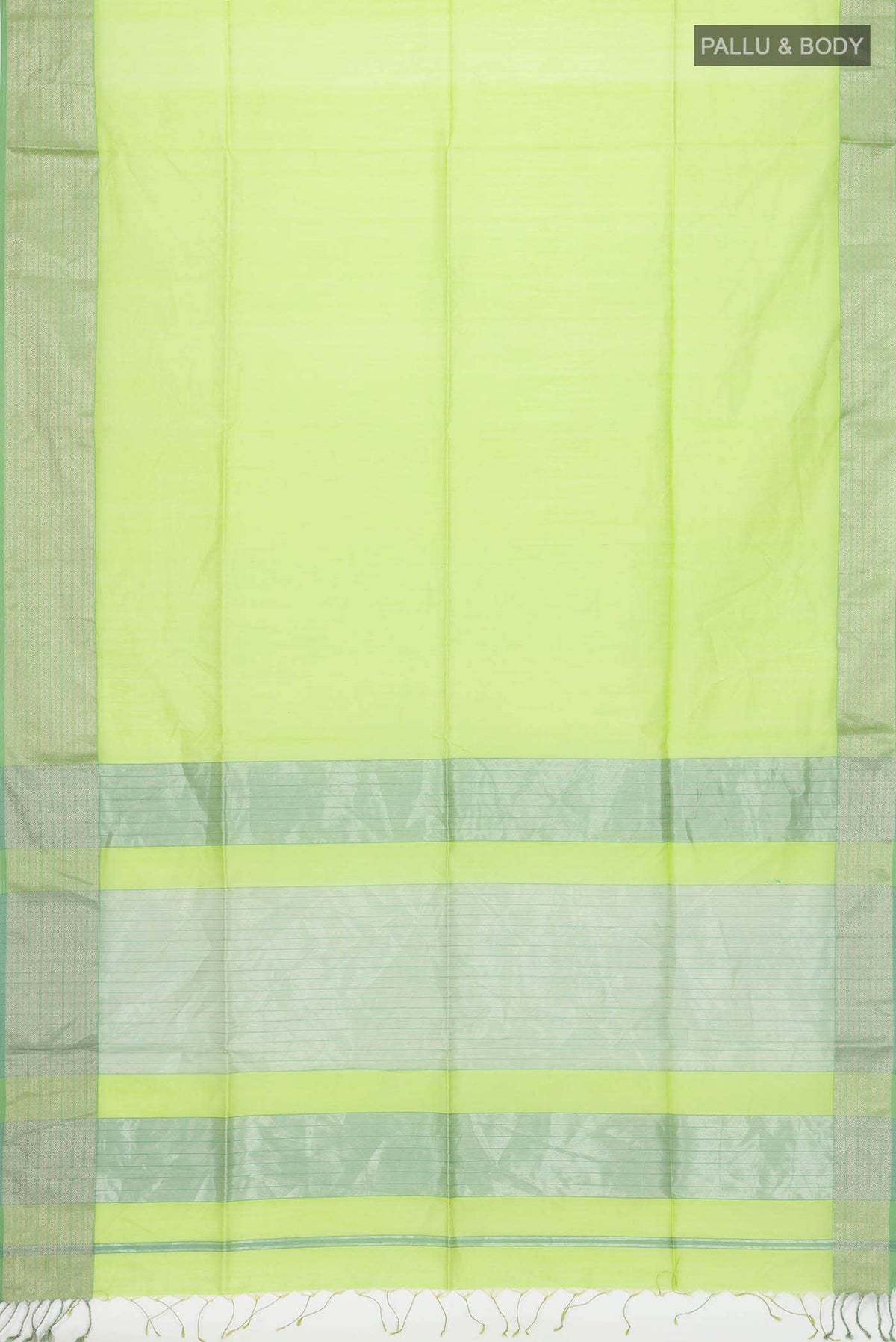 Parrot Green Maheshwari Silk Cotton Saree