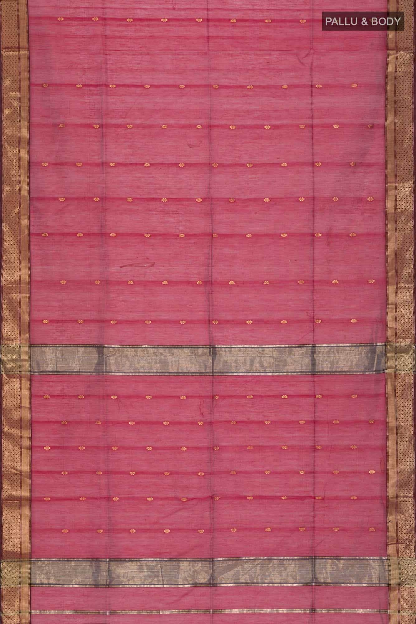 Maroon Maheshwari Silk Cotton Saree