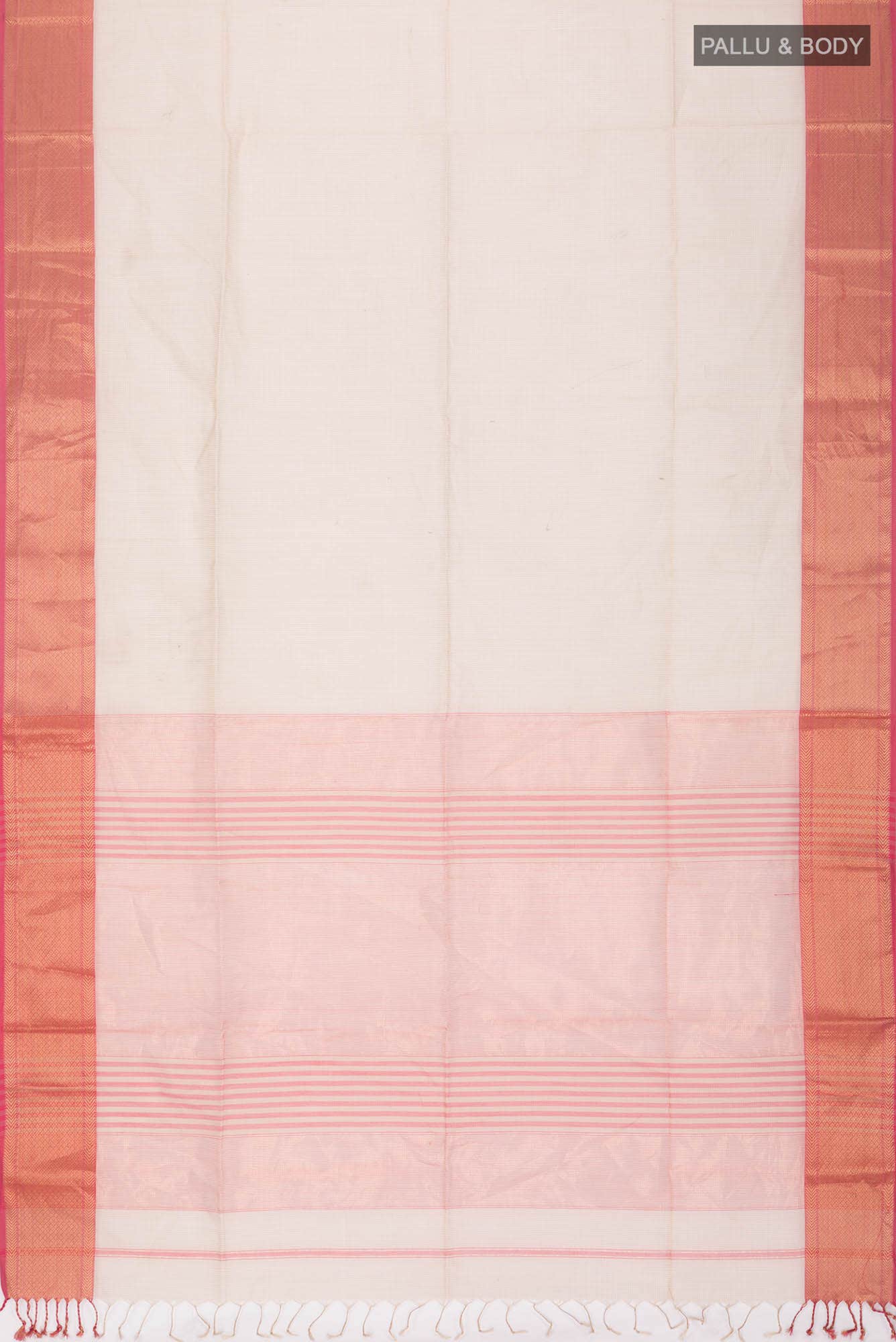 Beige Maheshwari Silk Cotton Saree