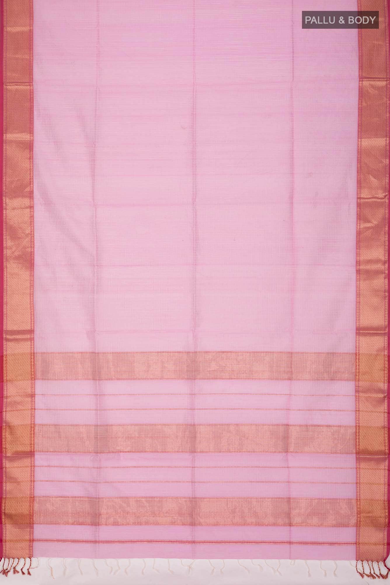 Rose pink Maheshwari Silk Cotton Saree