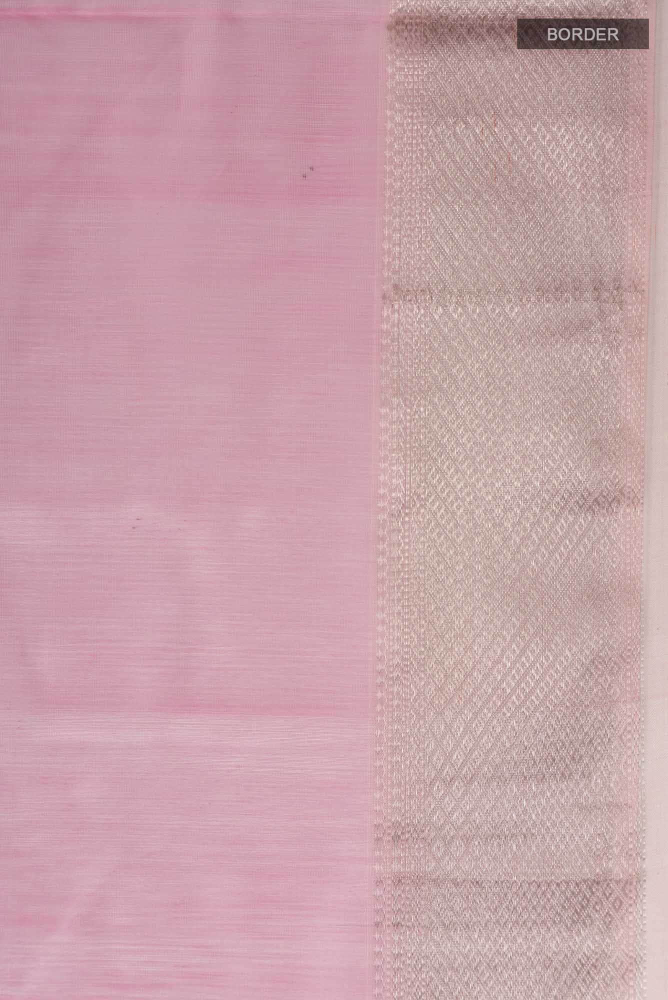 Rose pink Maheshwari Silk Cotton Saree