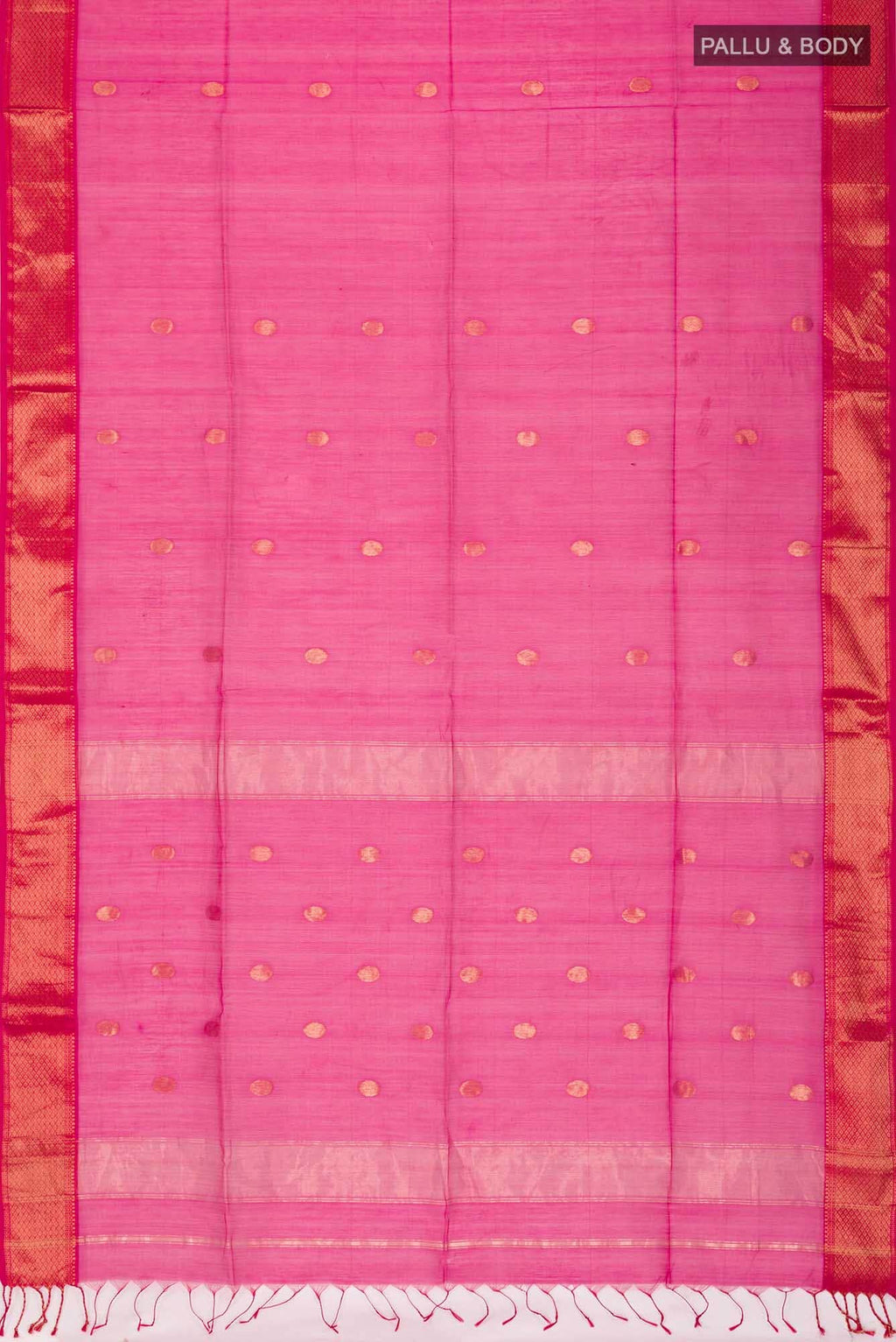 Pink Maheshwari Silk Cotton Saree