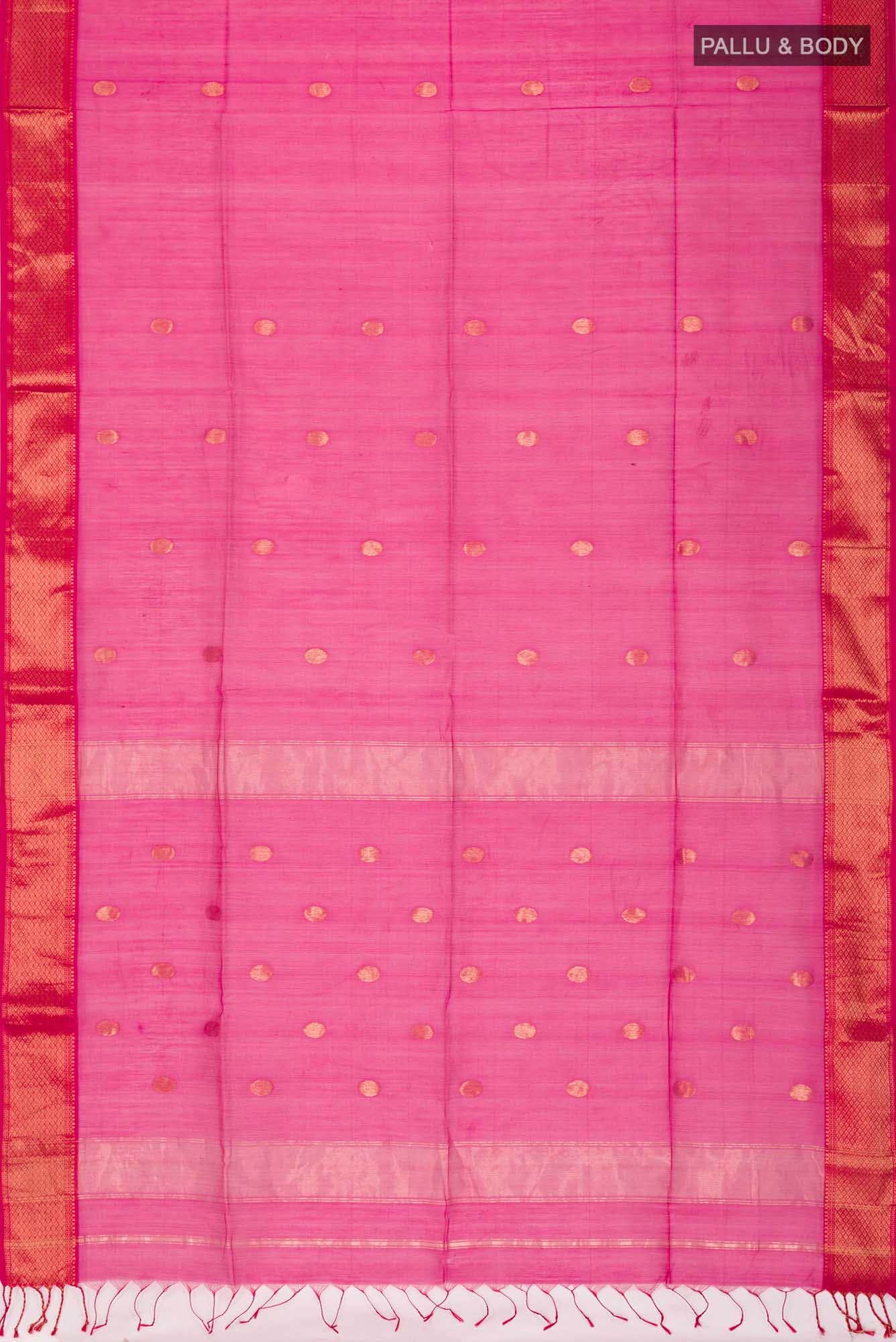 Pink Maheshwari Silk Cotton Saree