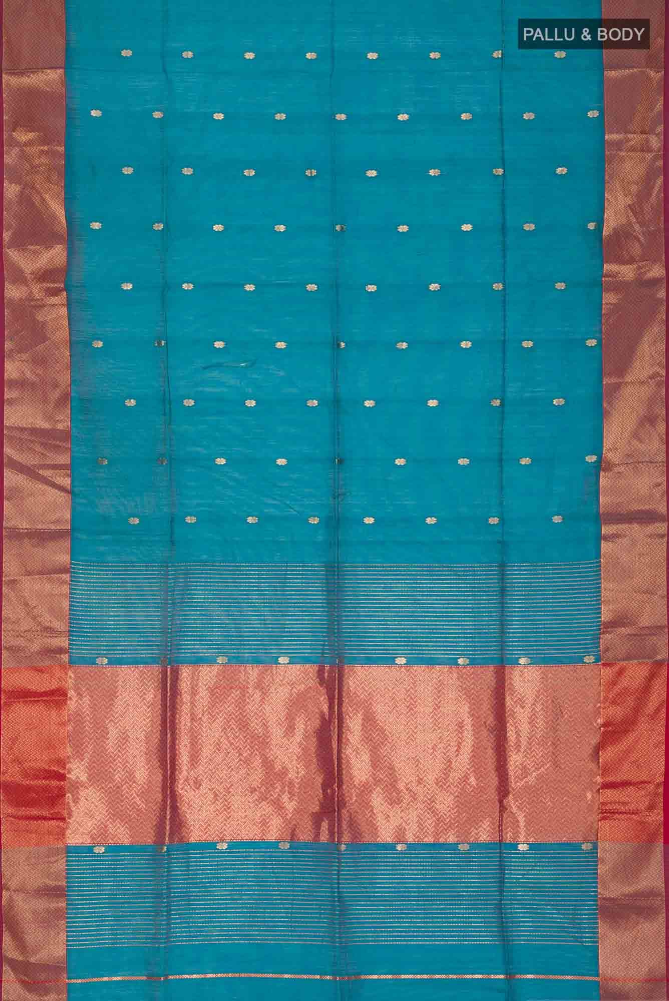 Blue Maheshwari Silk Cotton Saree