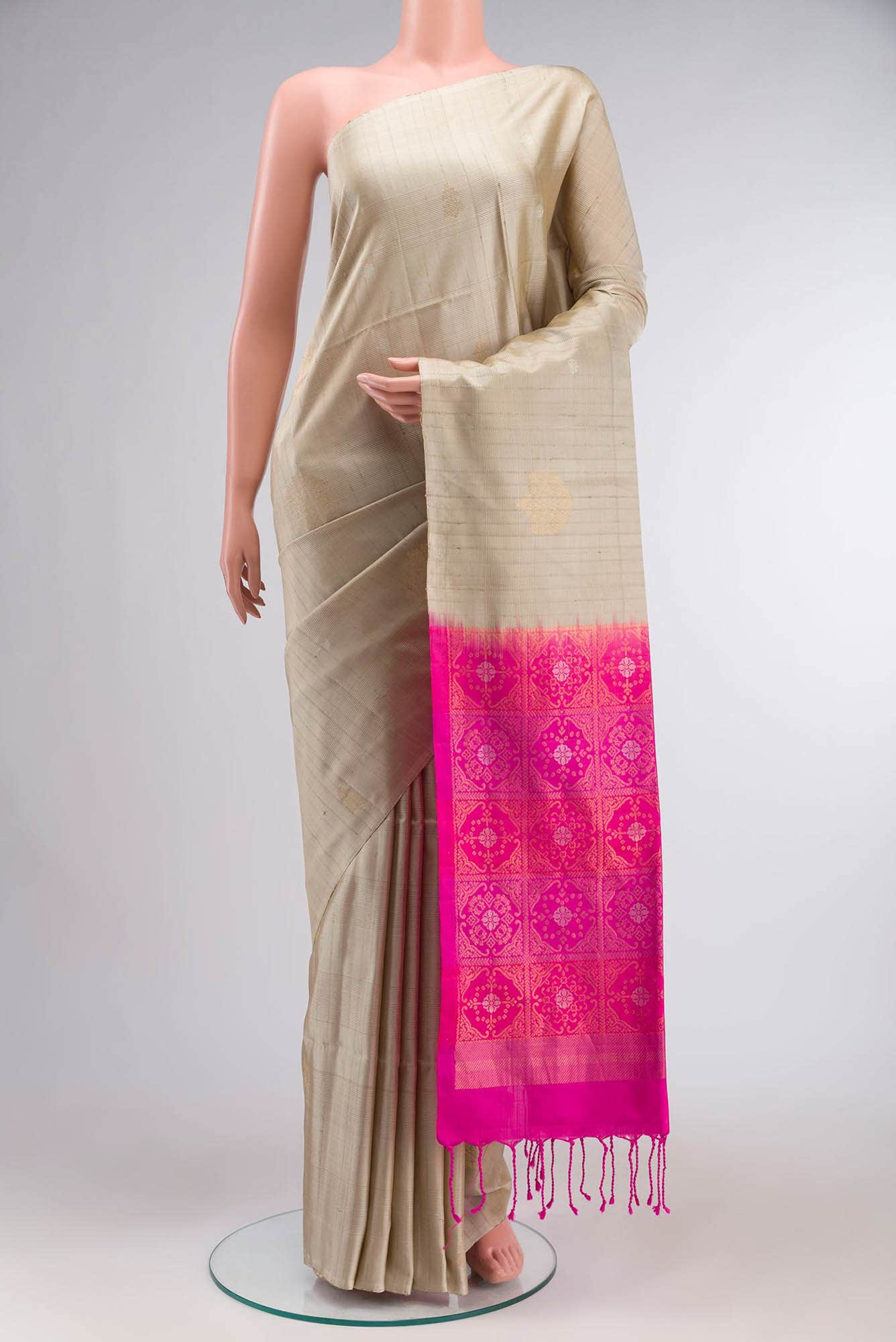 Beige Soft Silk Saree